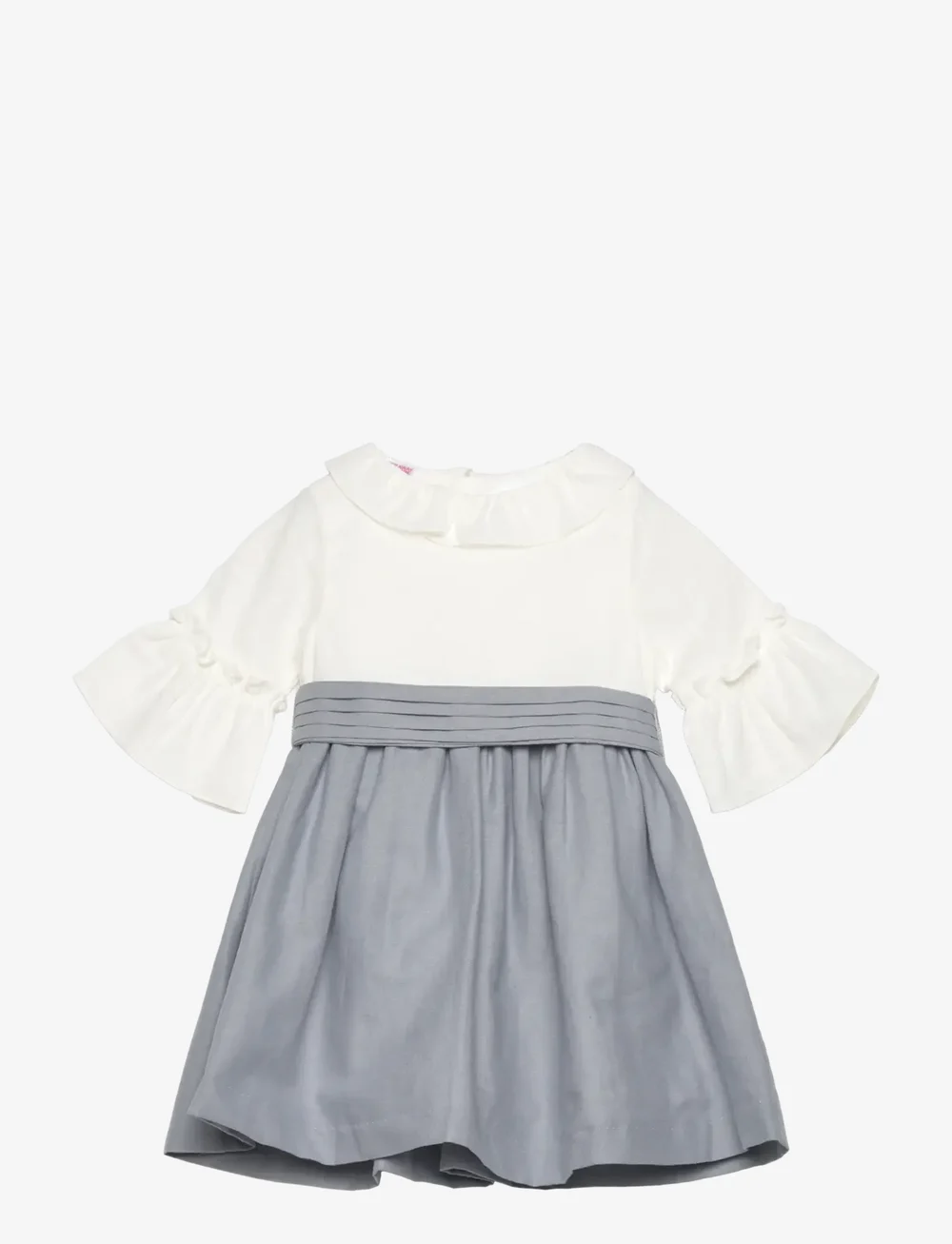 Mango - Contrast skirt dress - langärmelige freizeitkleider - white - 0