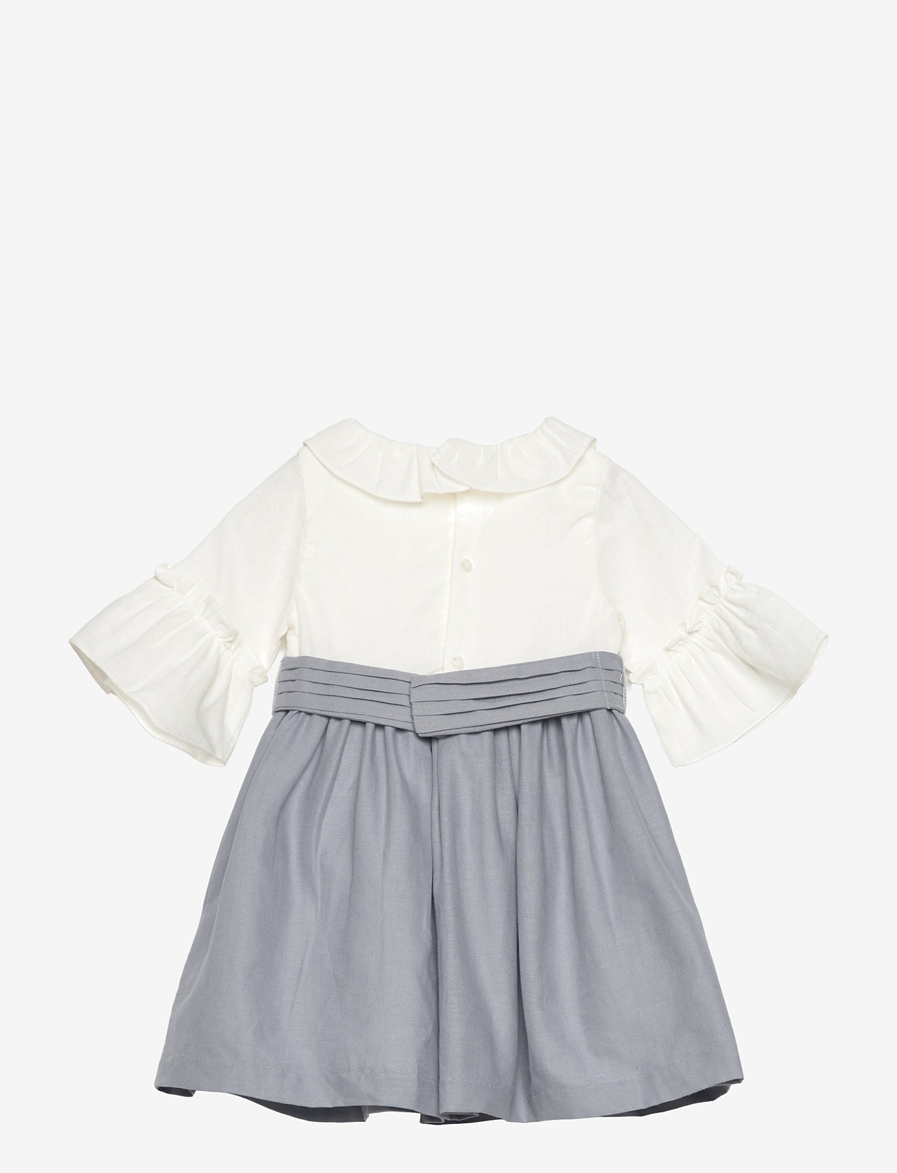 Mango - Contrast skirt dress - langärmelige freizeitkleider - white - 1