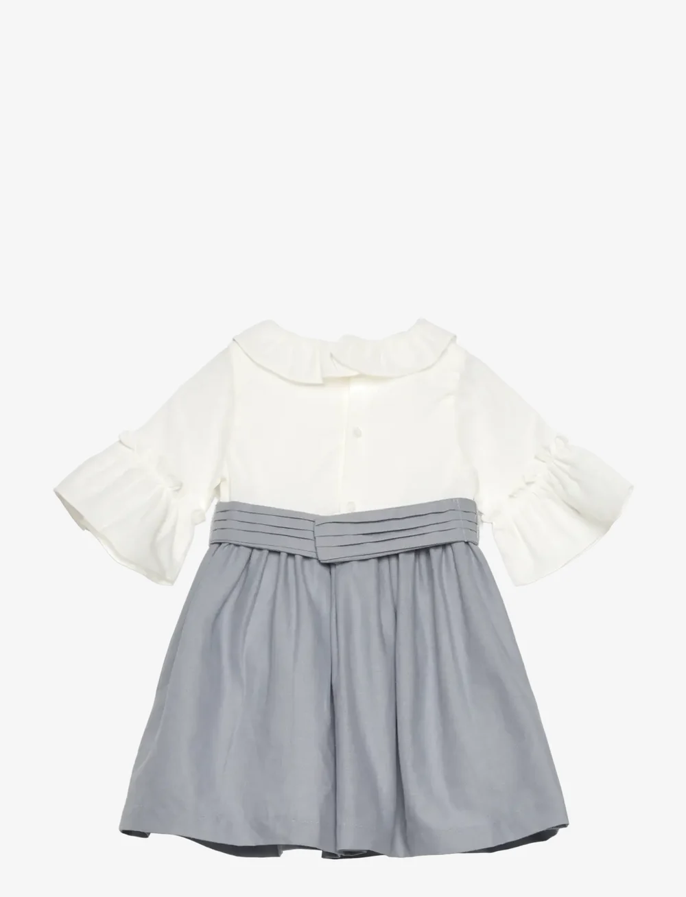 Mango - Contrast skirt dress - langärmelige freizeitkleider - white - 1