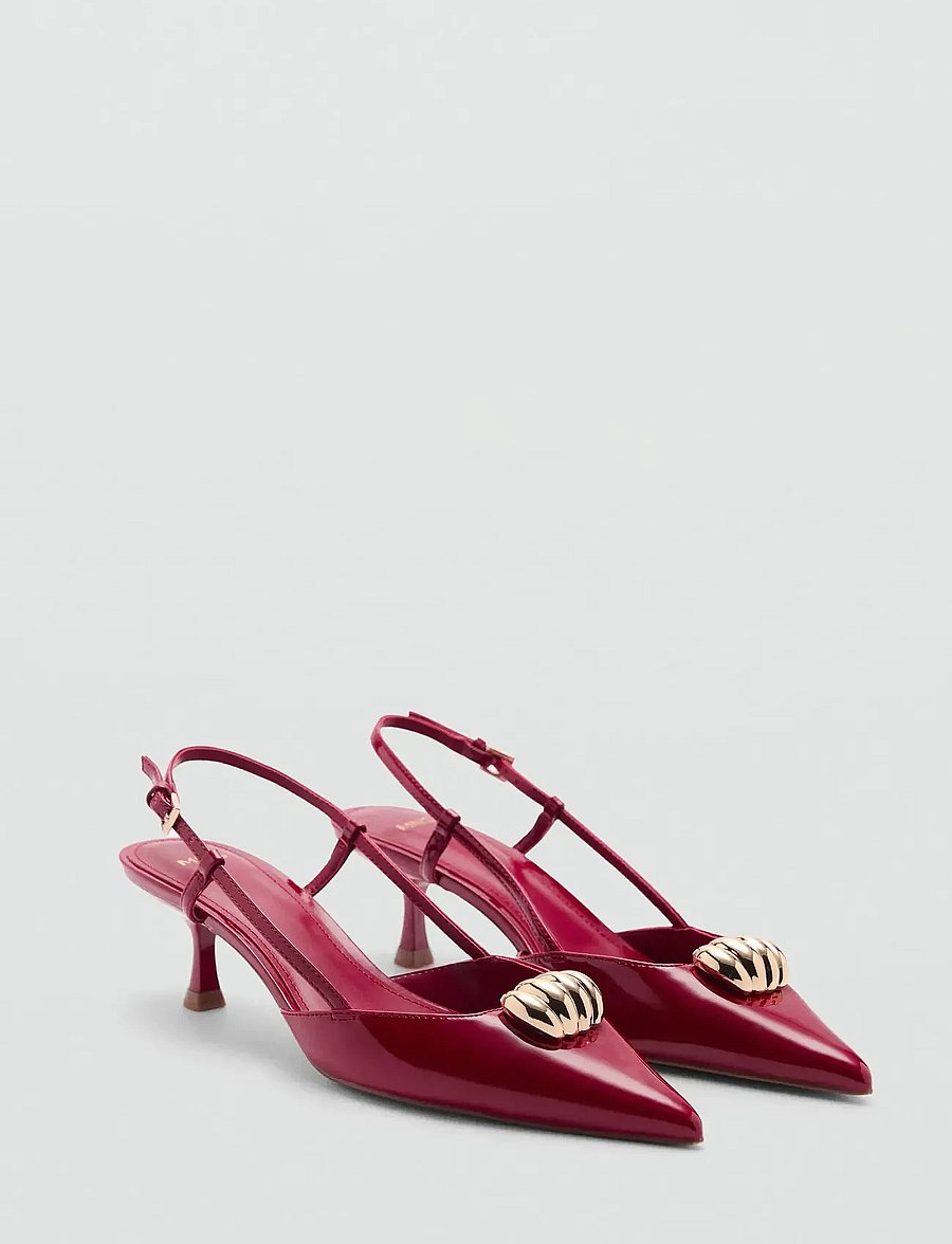 Mango - High-heeled shoes with metallic detail - højhælede sko - red - 0