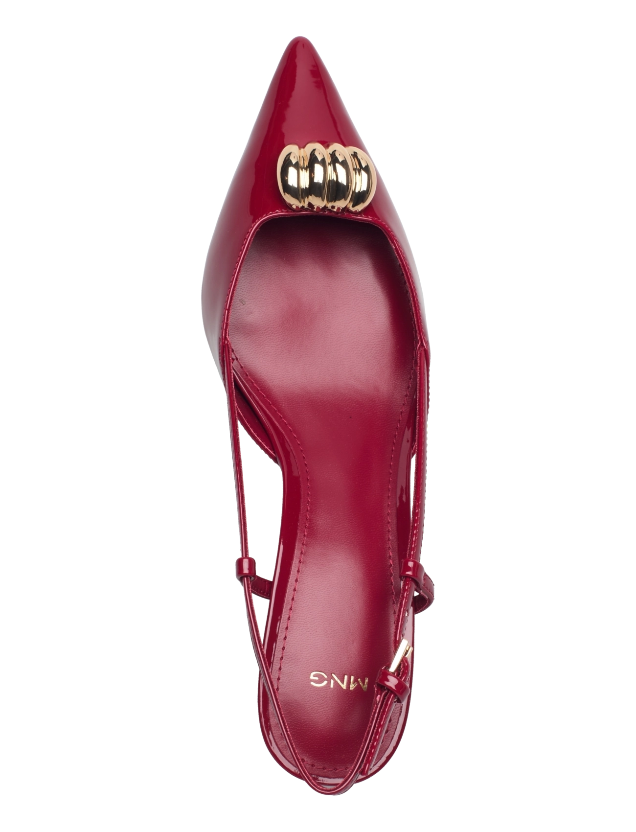 Mango - High-heeled shoes with metallic detail - red - 4