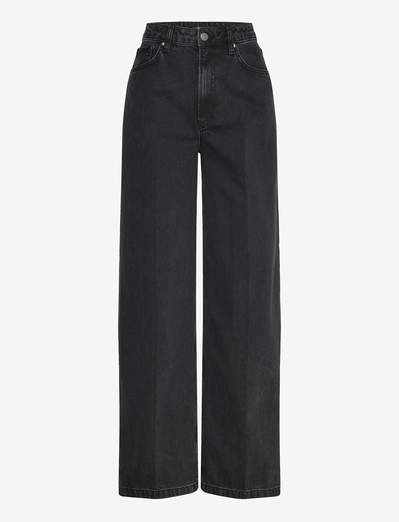 Mango - High waist straight jeans - hosen mit weitem bein - open grey - 0