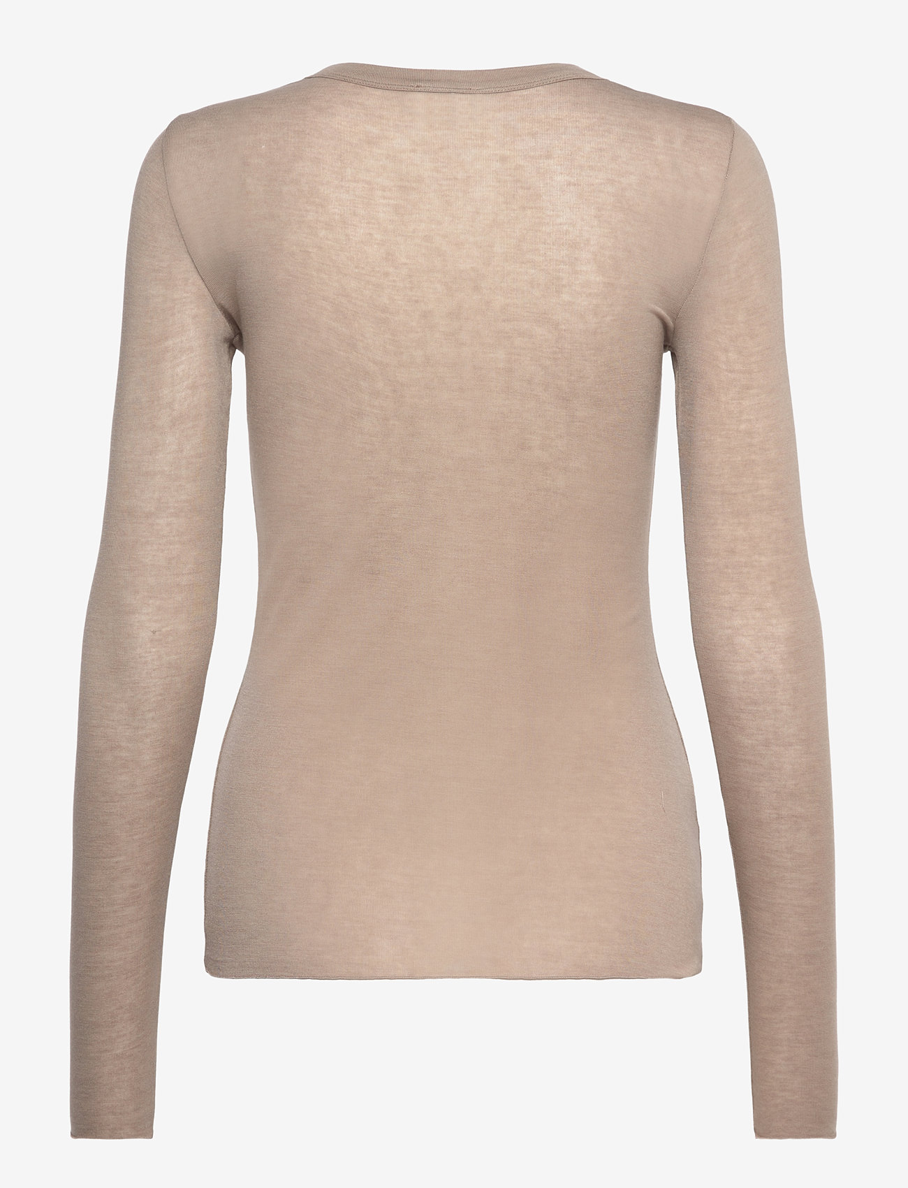 Mango - Long-sleeved wool-blend t-shirt - långärmade toppar - lt pastel brown - 2