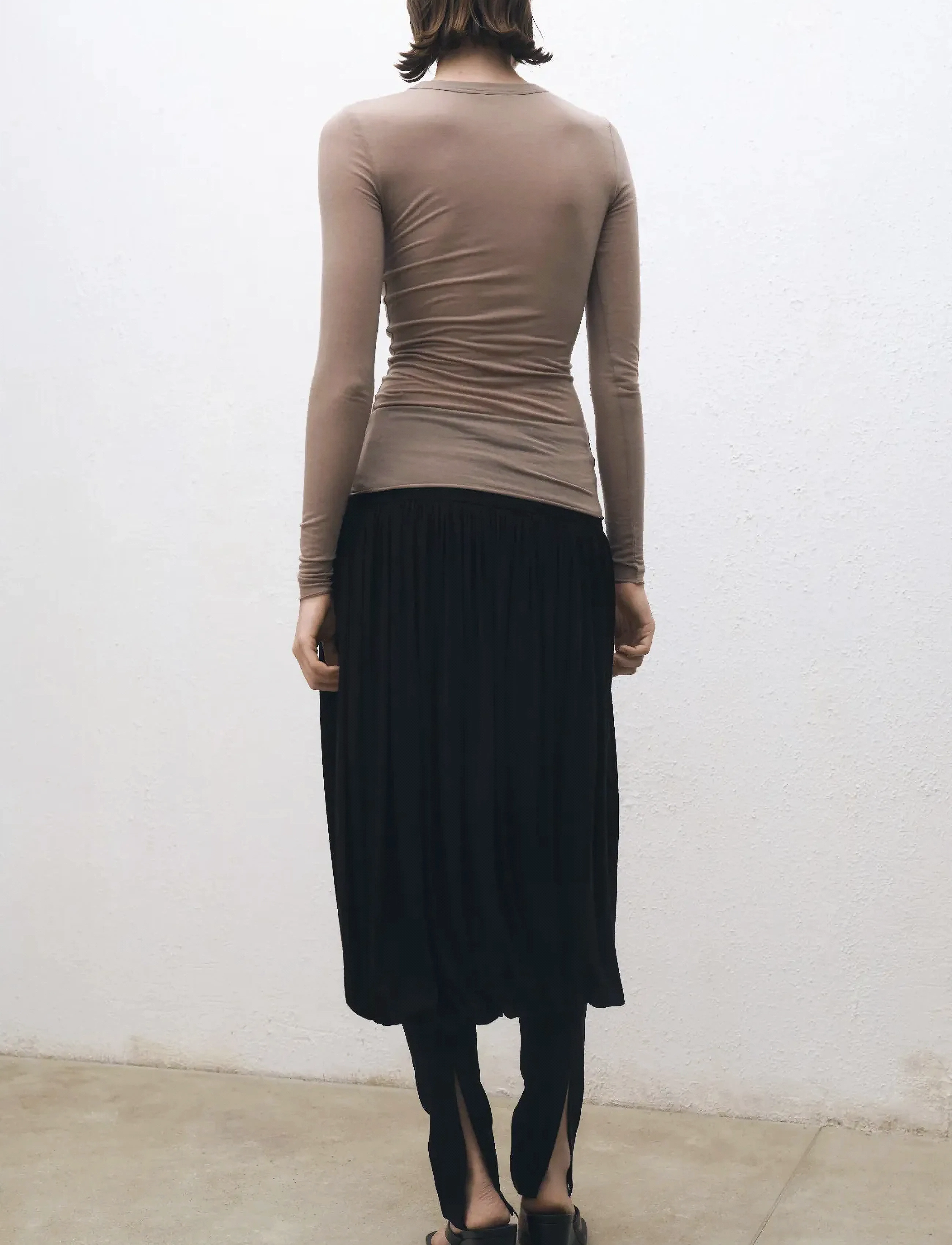 Mango - Long-sleeved wool-blend t-shirt - langærmede toppe - lt pastel brown - 3