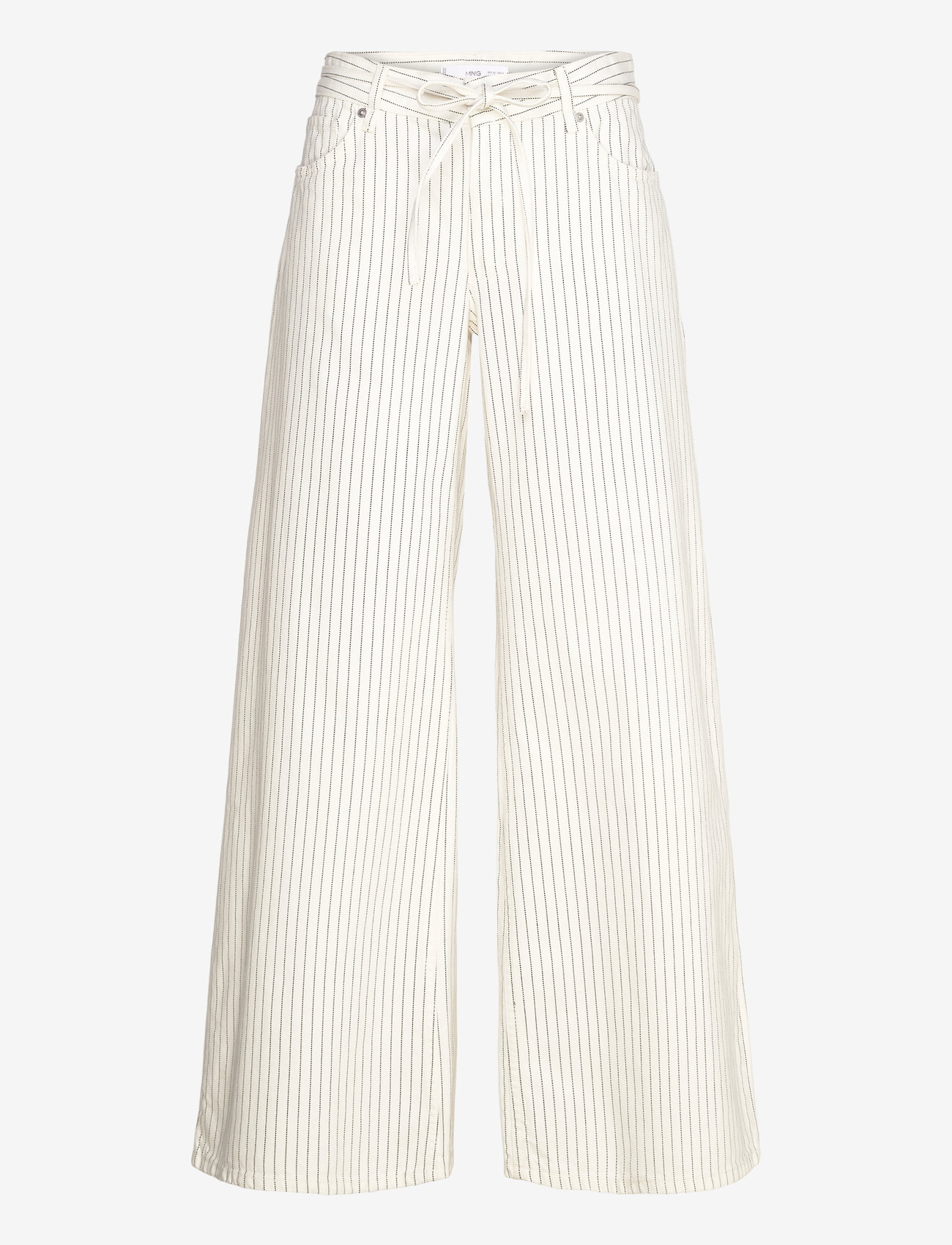 Mango - Wide leg jeans with stripes and belt - hosen mit weitem bein - natural white - 1