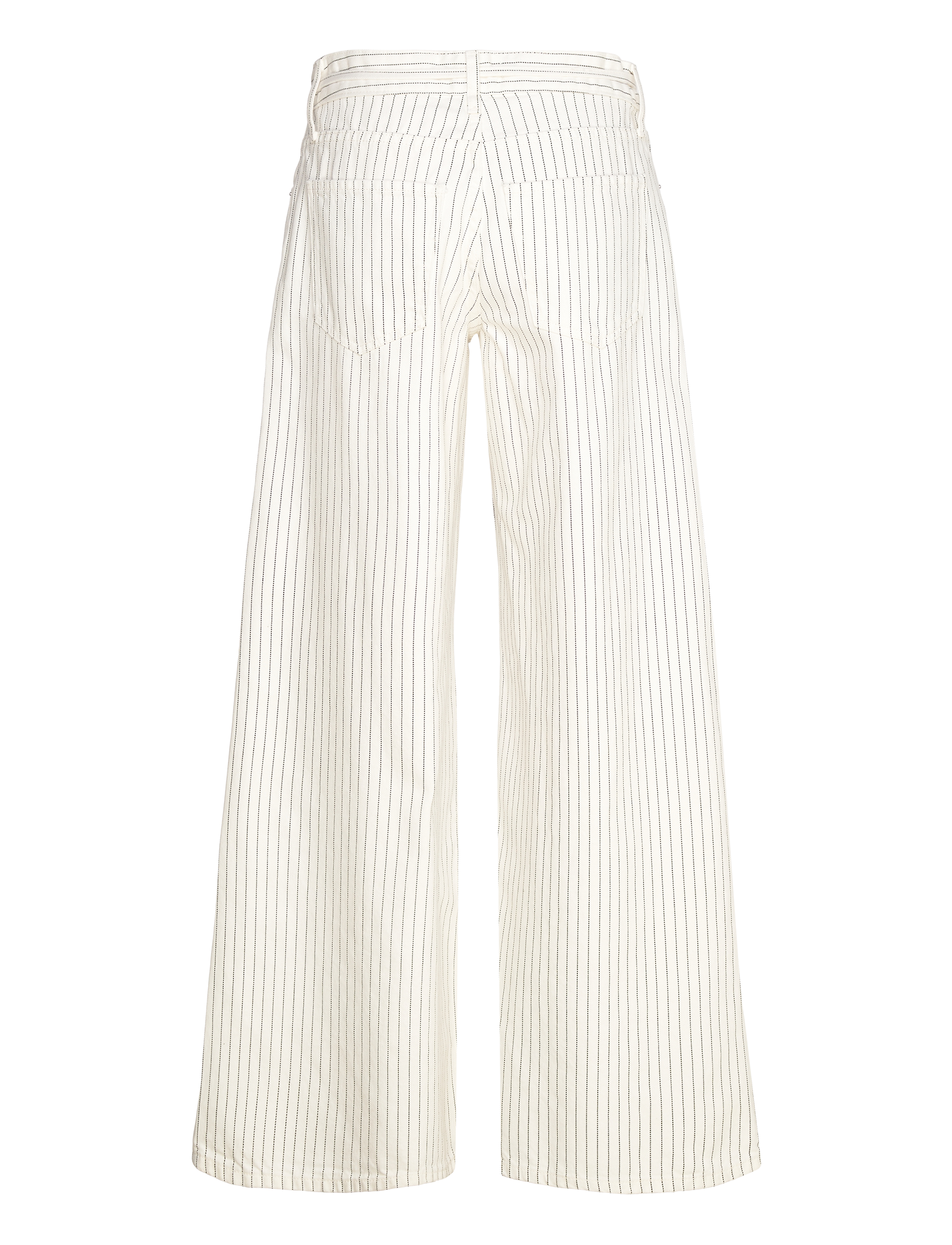 Mango - Wide leg jeans with stripes and belt - natural white - 2