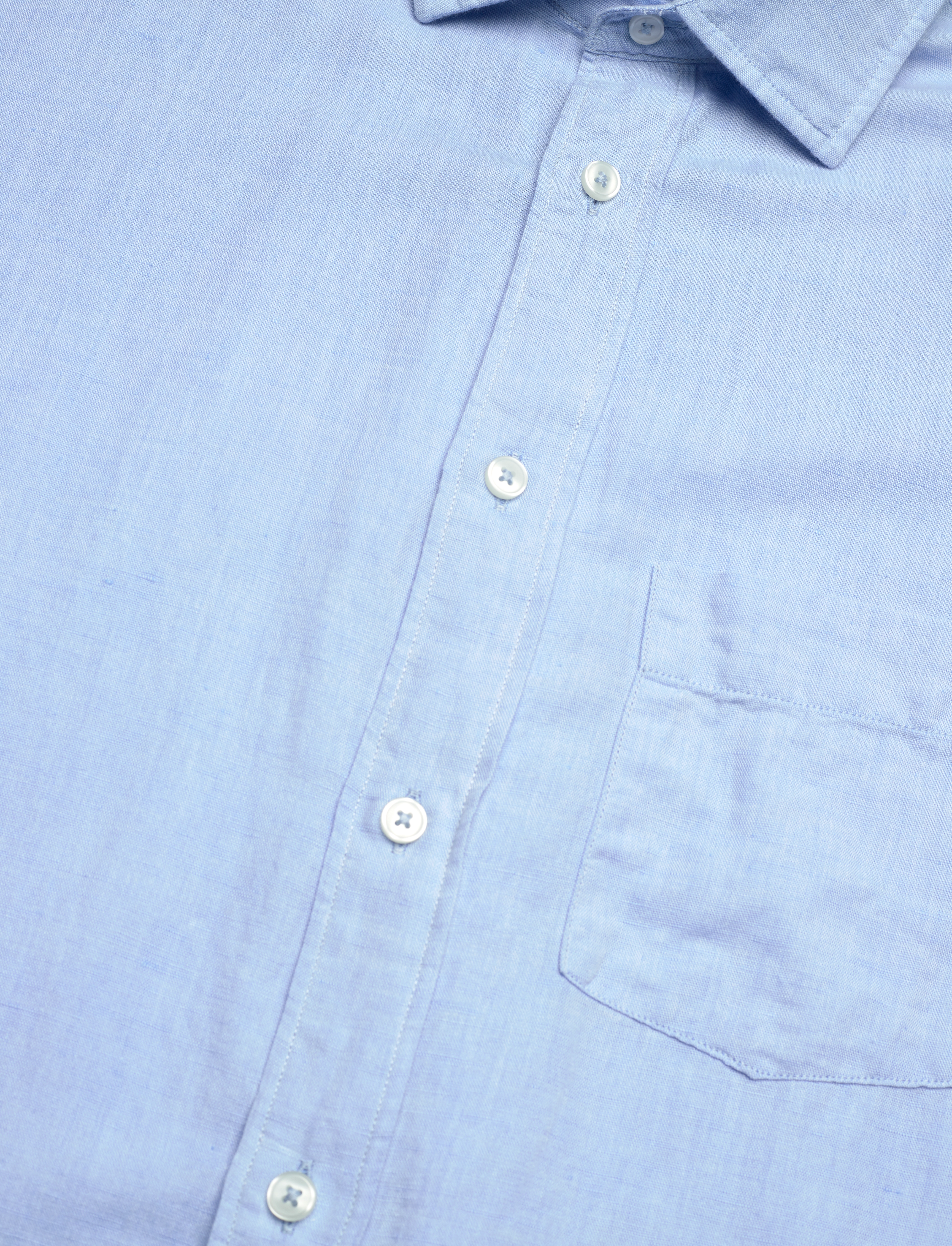 Mango - Pocket linen shirt - lt-pastel blue - 3