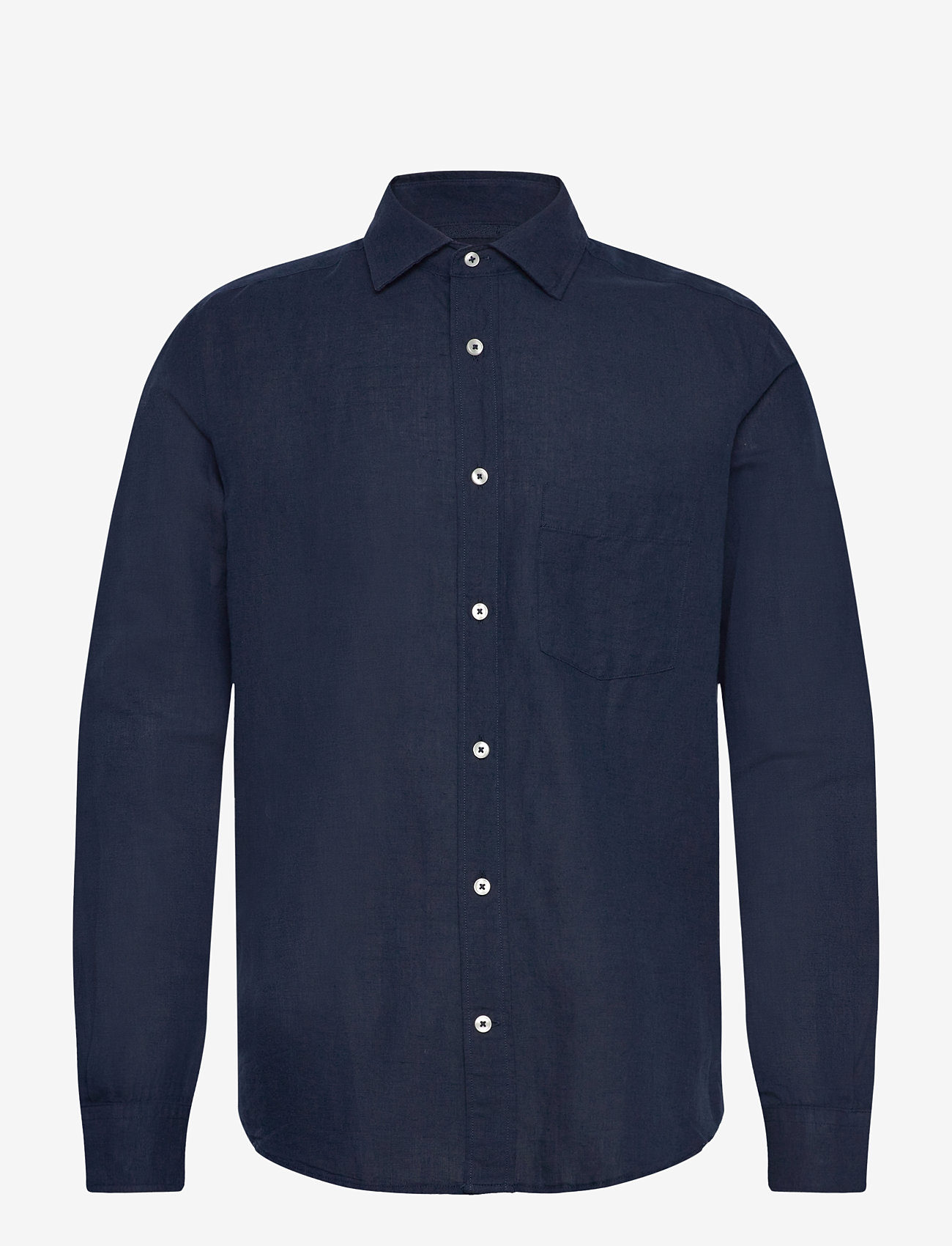 Mango - Pocket linen shirt - leinenhemden - navy - 0