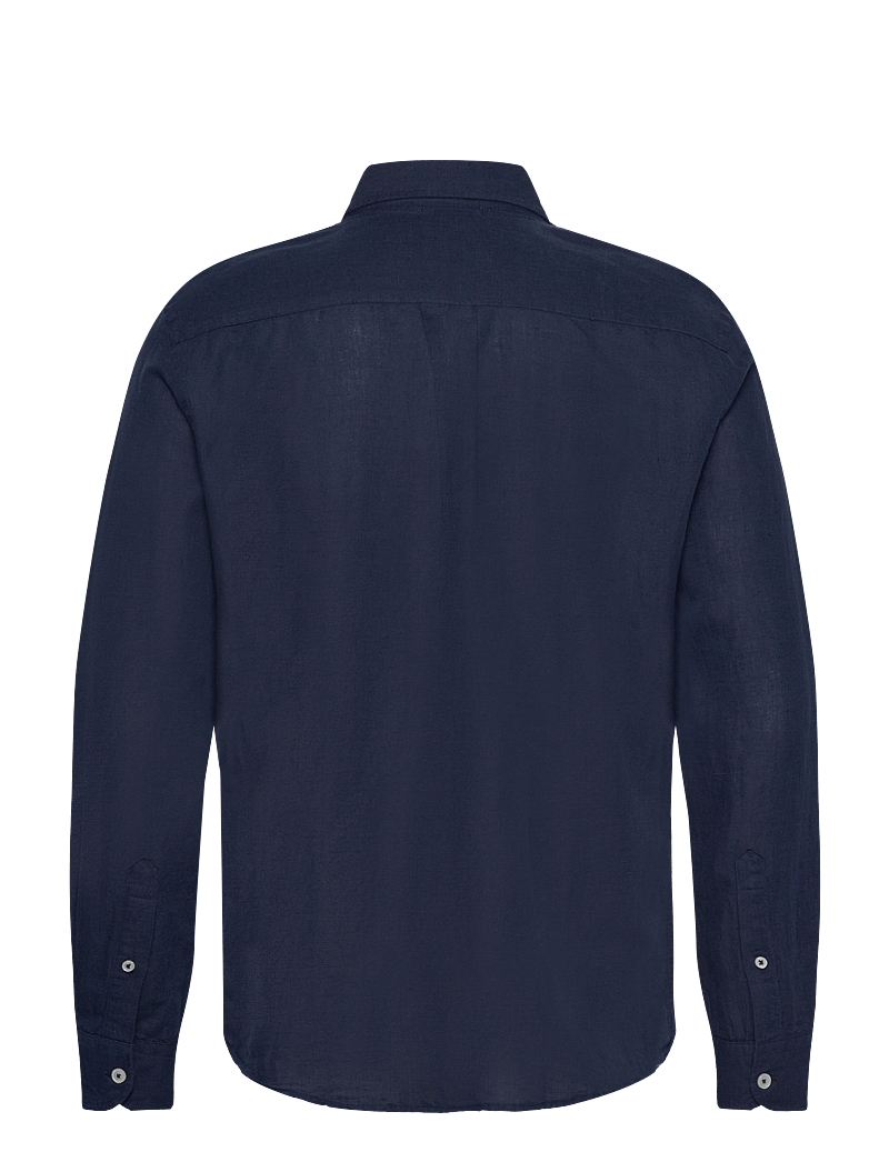 Mango - Pocket linen shirt - leinenhemden - navy - 1