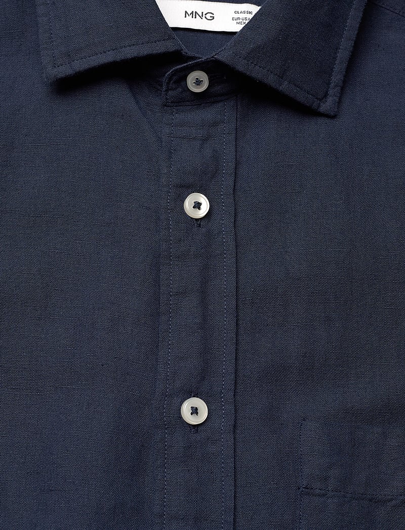 Mango - Pocket linen shirt - leinenhemden - navy - 2
