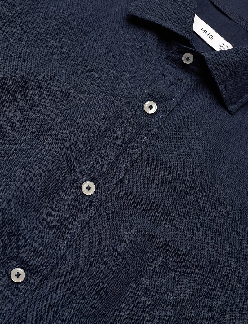 Mango - Pocket linen shirt - leinenhemden - navy - 3