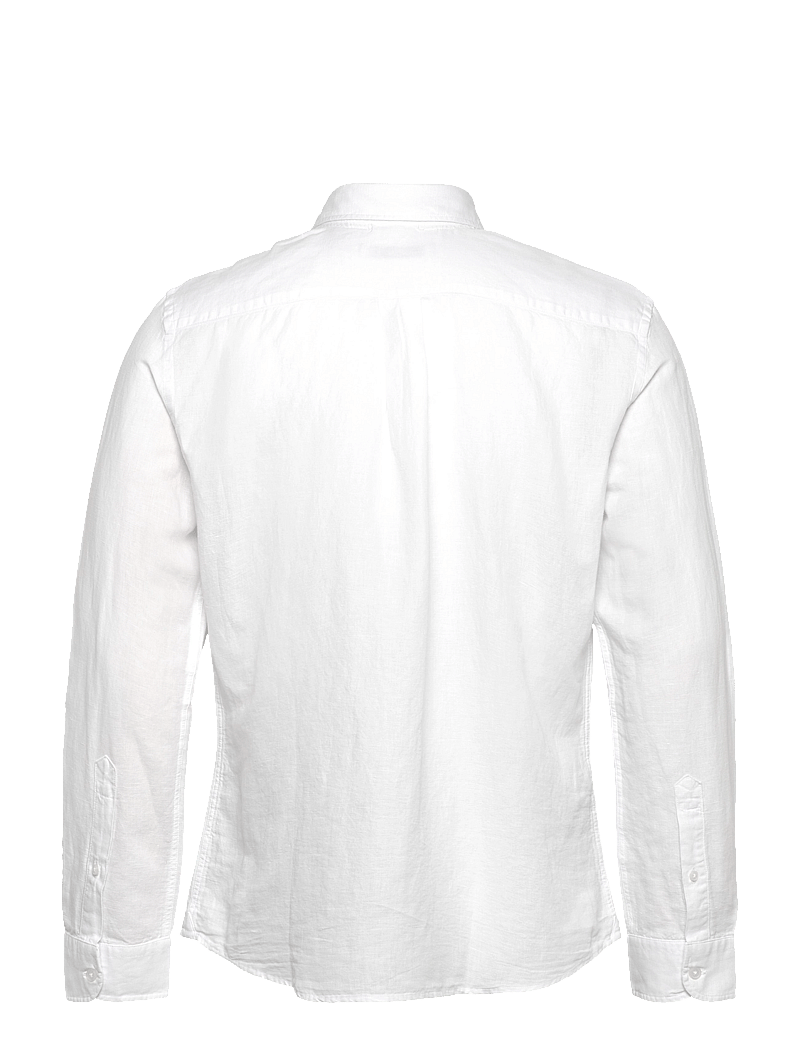Mango - Pocket linen shirt - linneskjortor - white - 1