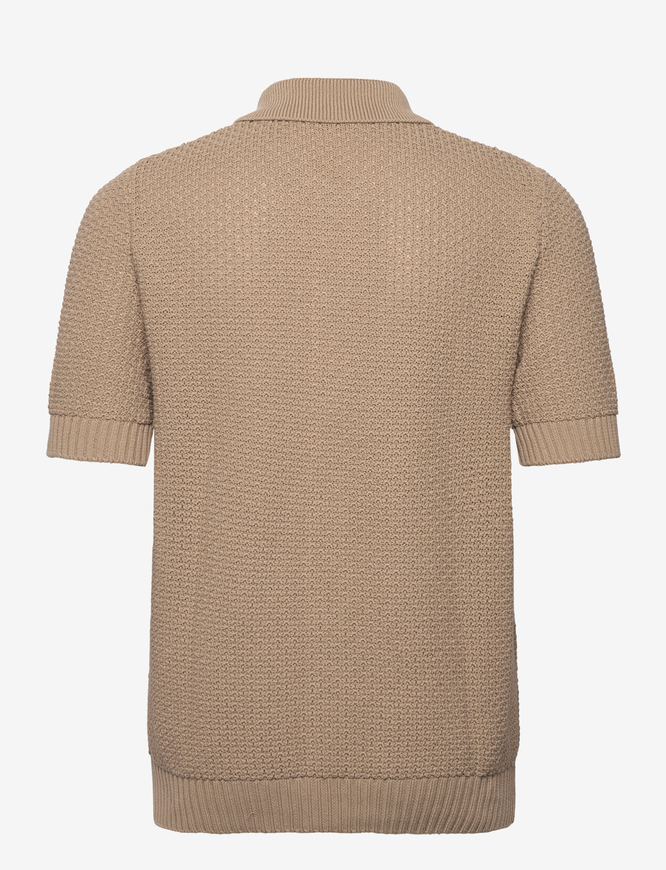 Mango - Cotton knit shirt - short-sleeved shirts - light beige - 1