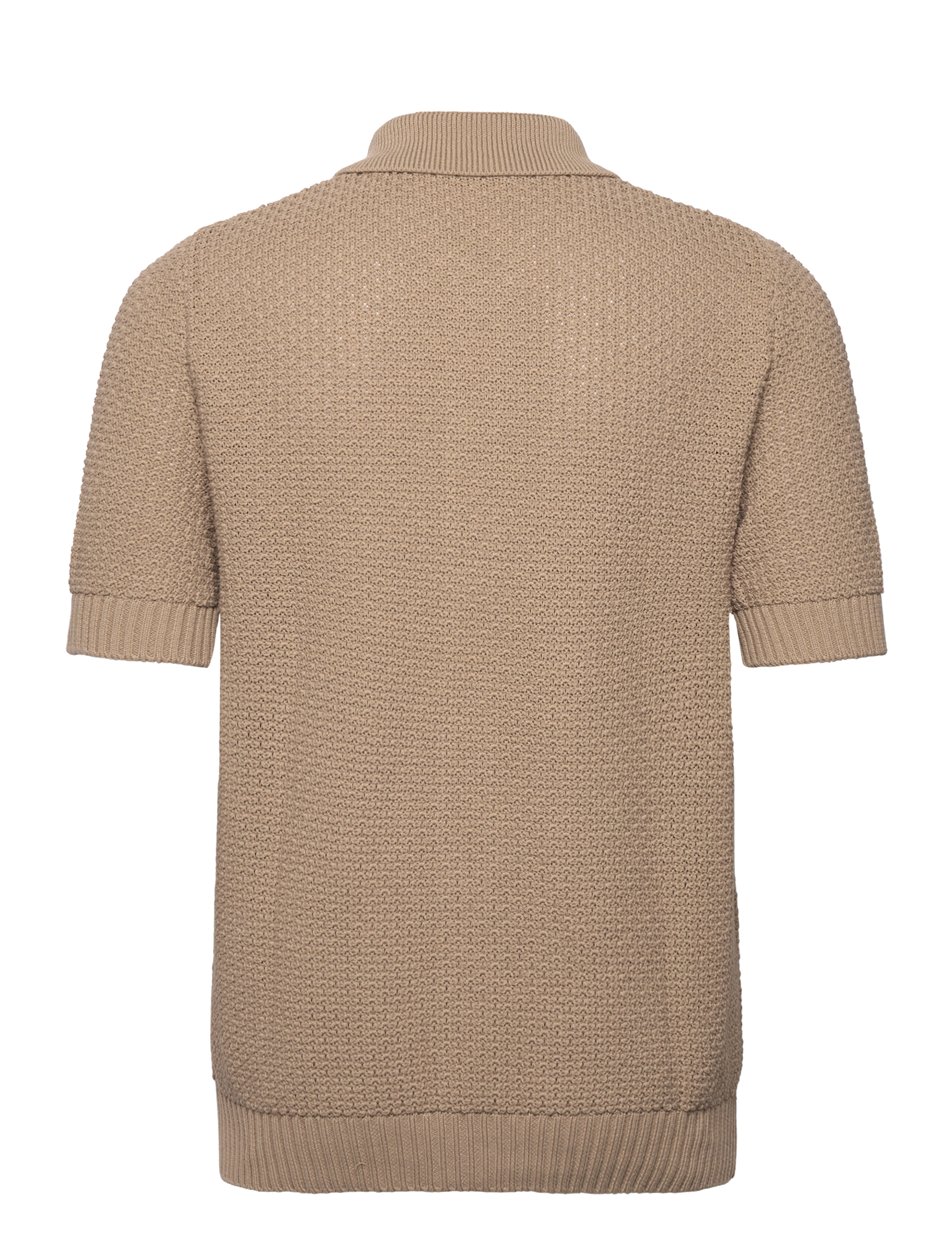 Mango - Cotton knit shirt - särgid - light beige - 1