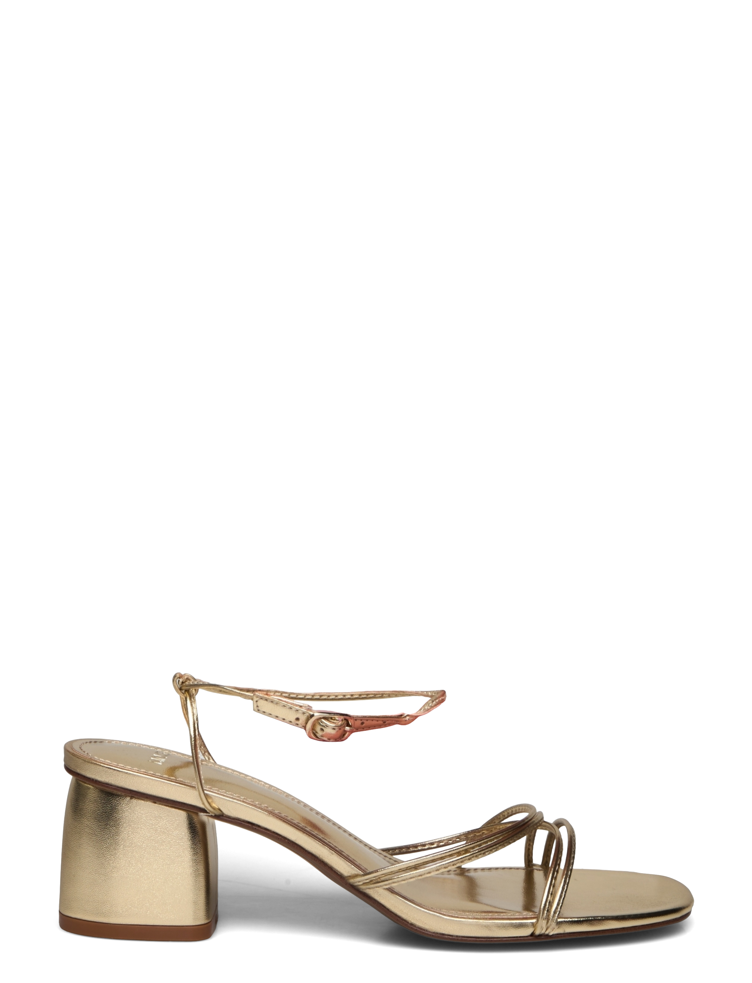 Mango - Heeled sandal with crossed straps - gold - 1