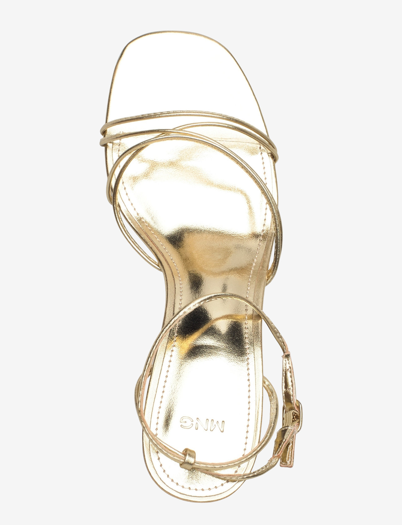 Mango - Heeled sandal with crossed straps - sandaletter - gold - 3