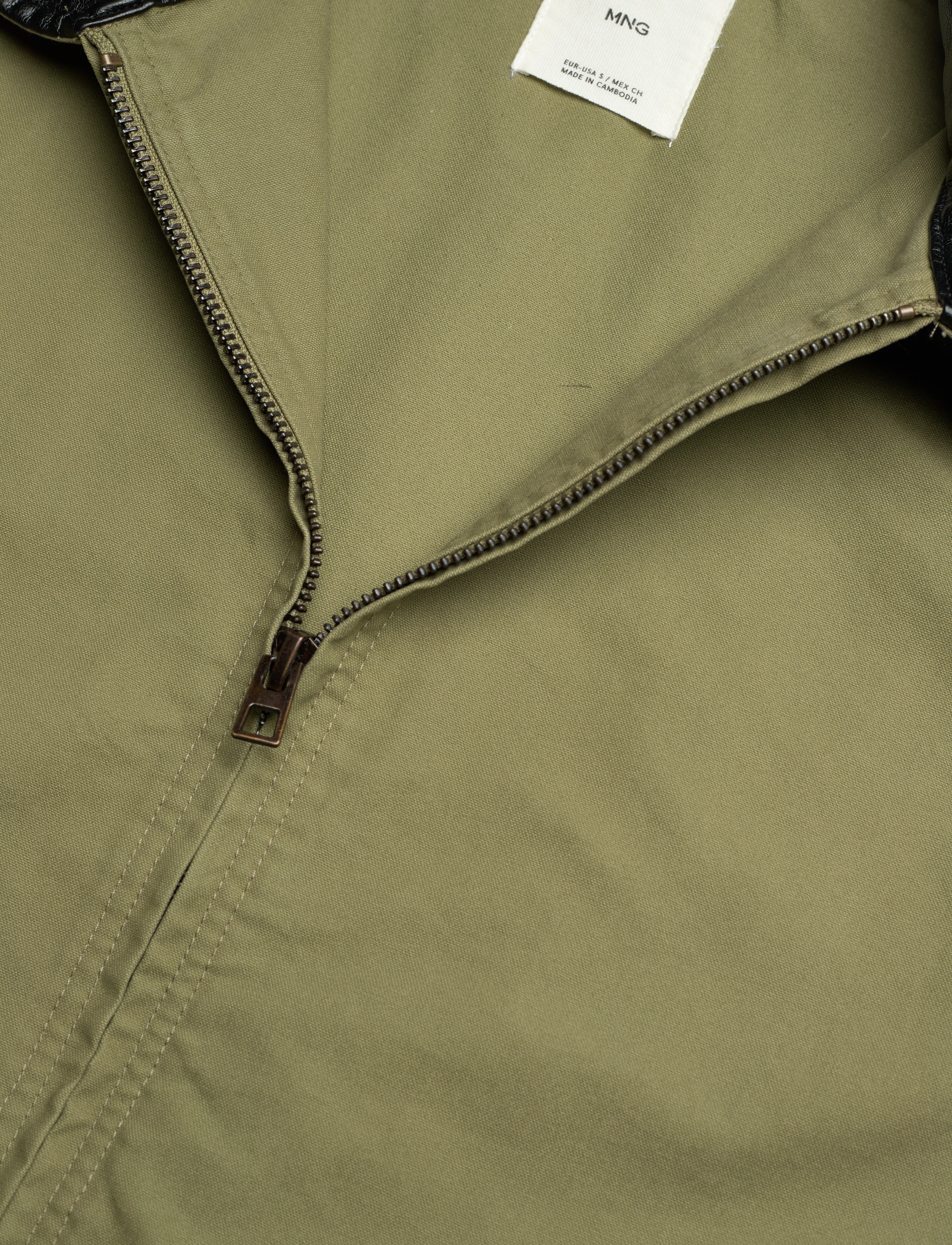 Mango - Cotton jacket with contrasting collar - frühlingsjacken - beige - khaki - 3