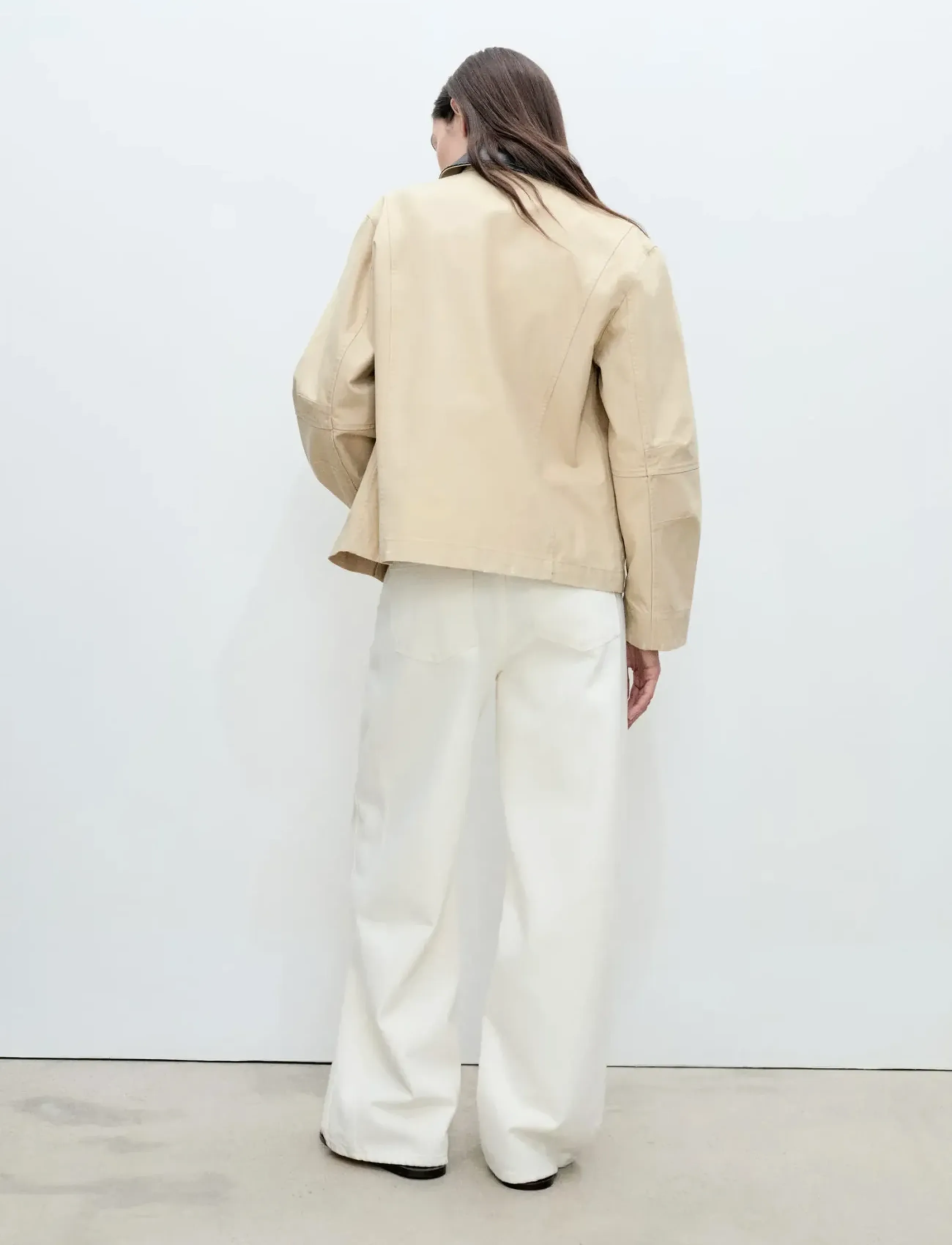 Mango - Cotton jacket with contrasting collar - frühlingsjacken - lt pastel grey - 2