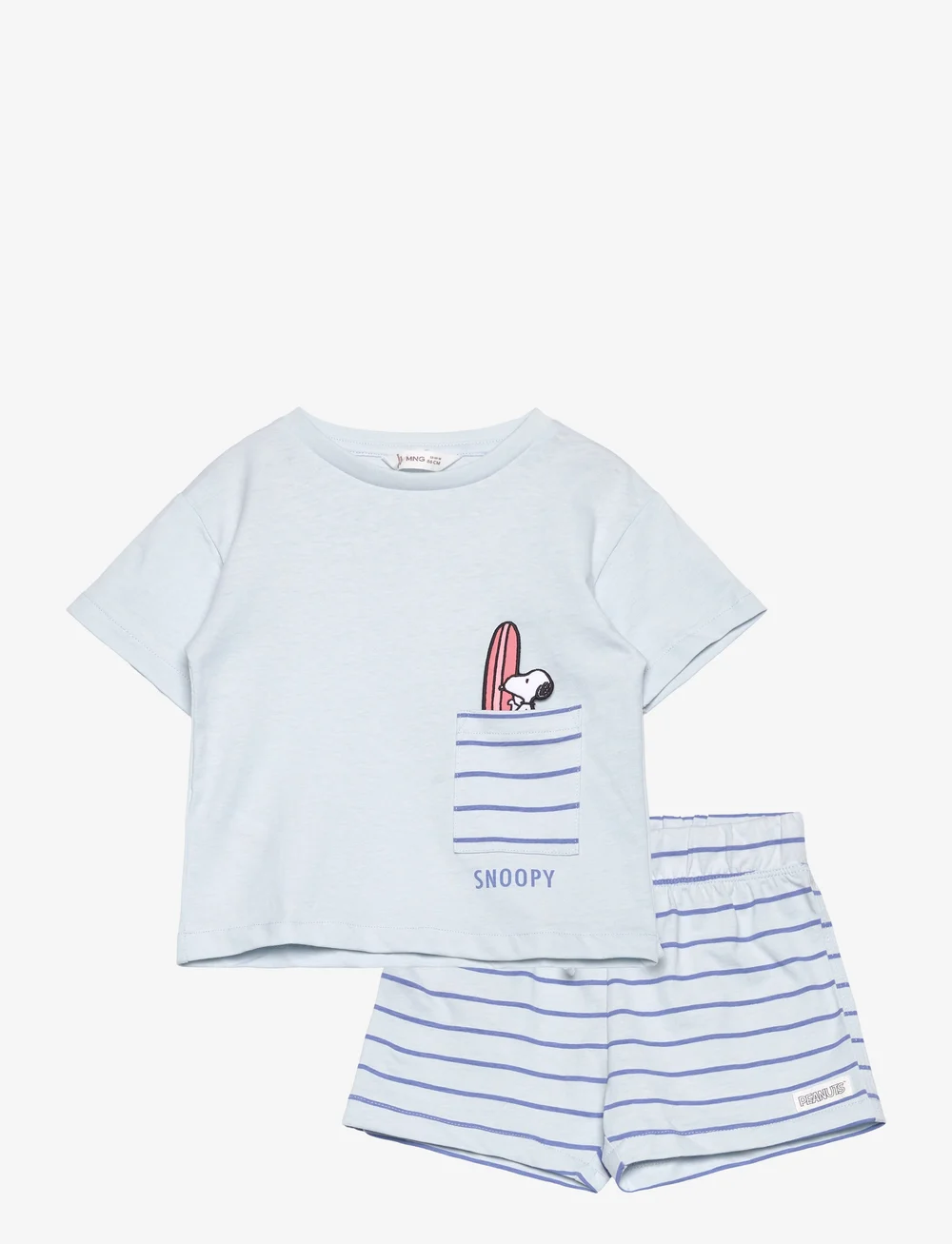Mango - Snoopy short pyjamas - sæt med kortærmet t-shirt - turquoise - aqua - 0