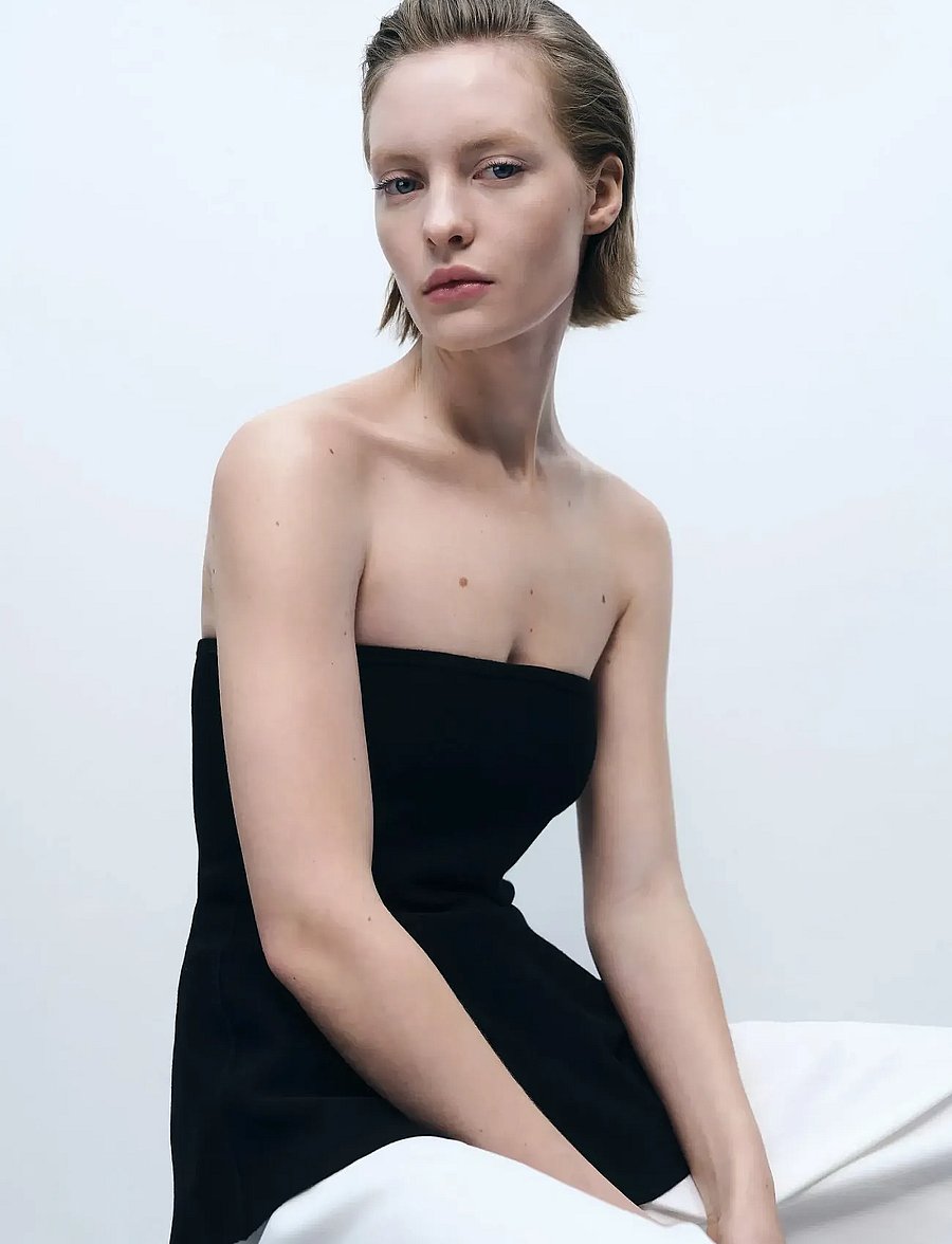 Mango - Fine-knit peplum top - korte nederdele - black - 0