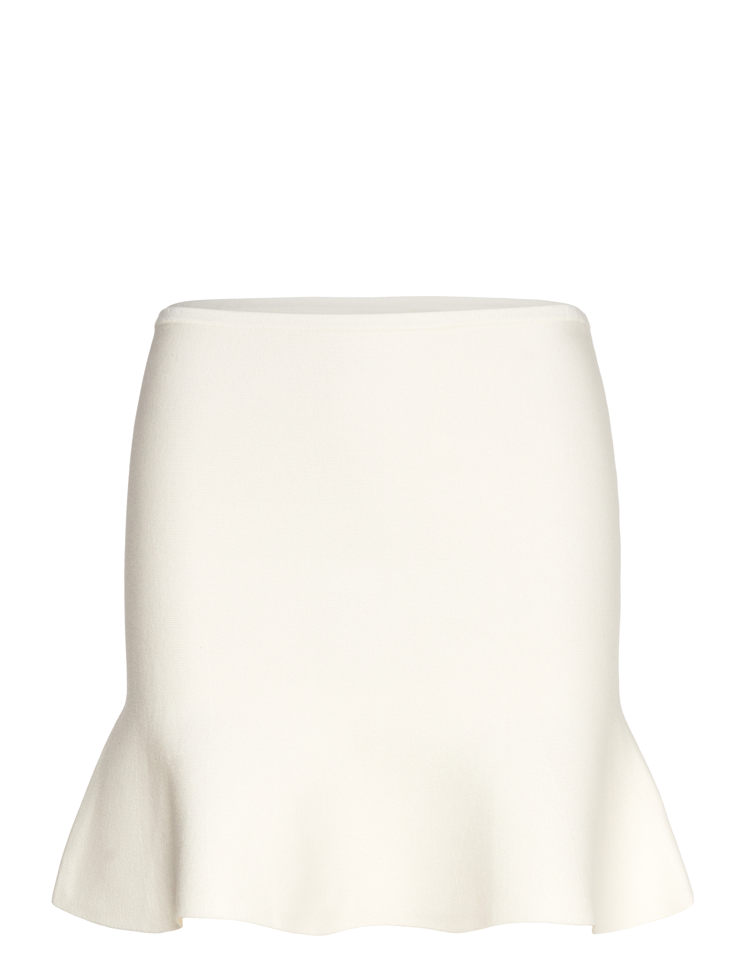 MANGO Fine-Knit Peplum Oberteil Weiß - S - Damen