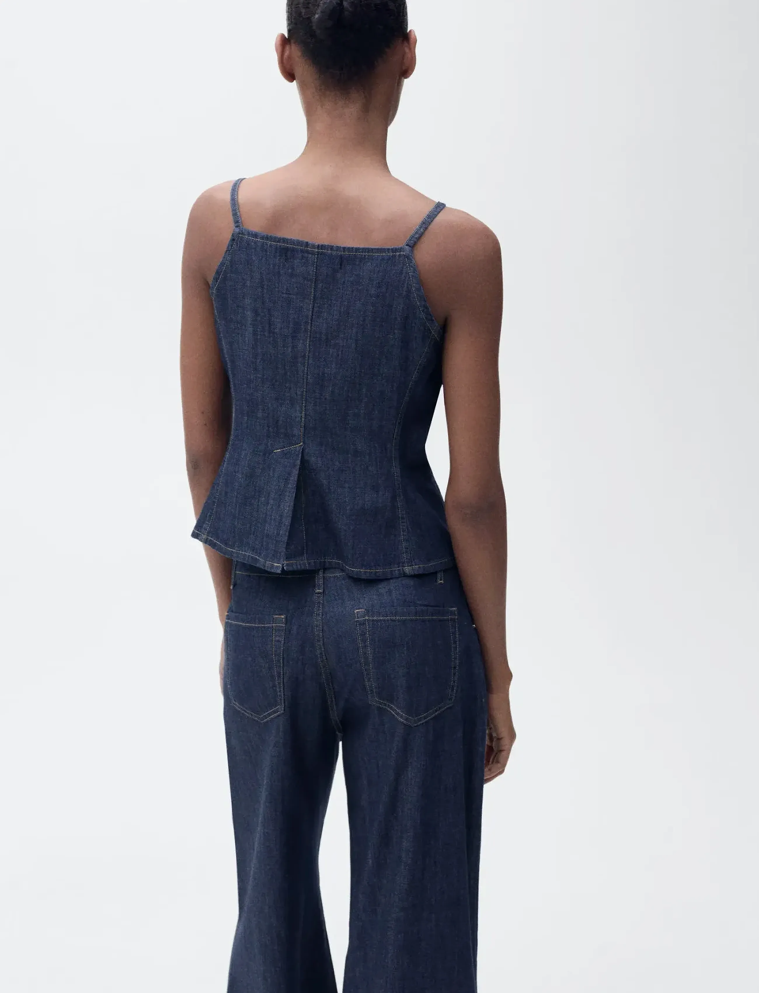 Mango - Buttoned denim top - open blue - 3