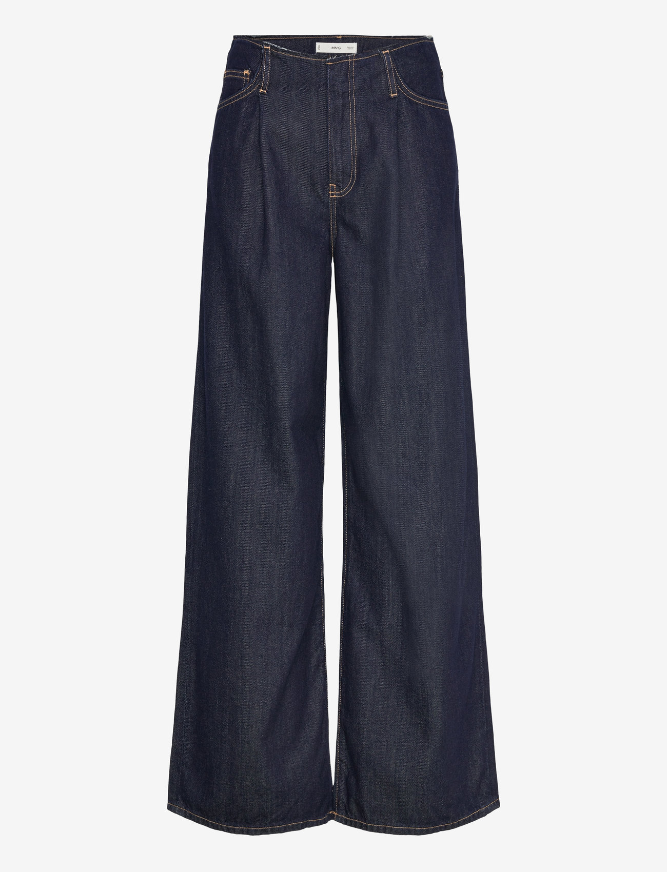 Mango - Wide leg denim trousers with frayed waist - hosen mit weitem bein - open blue - 0