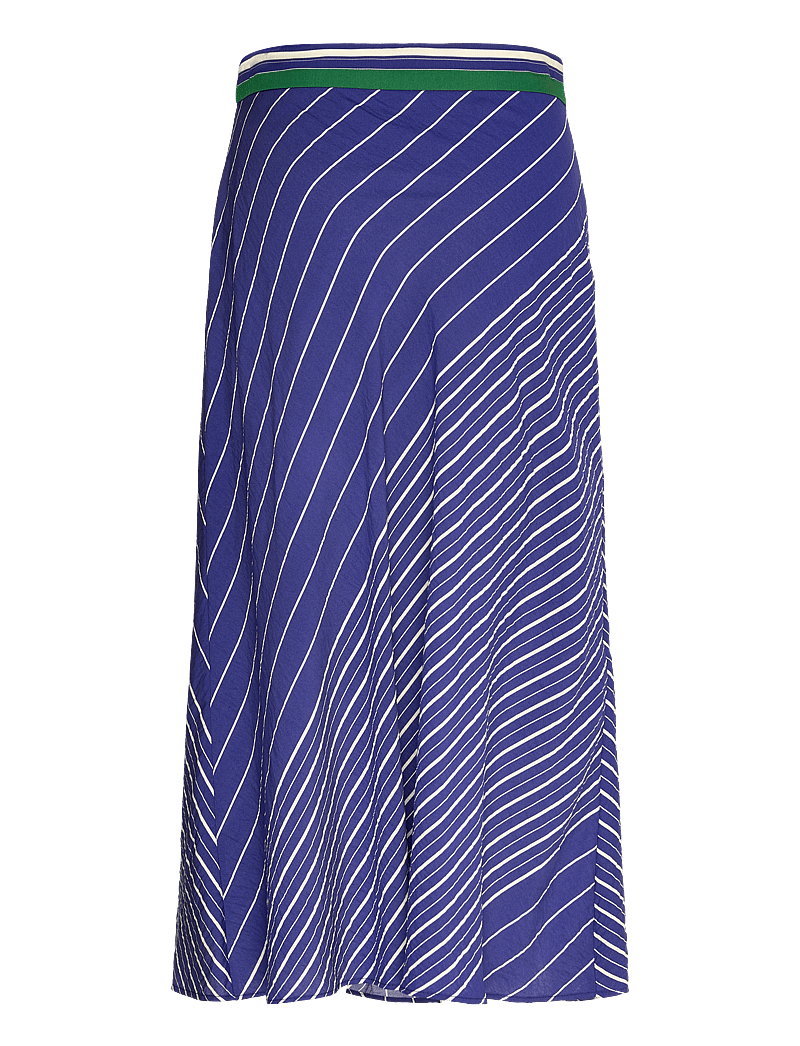 Mango - Striped midi-skirt with belt - midi kjolar - medium blue - 2