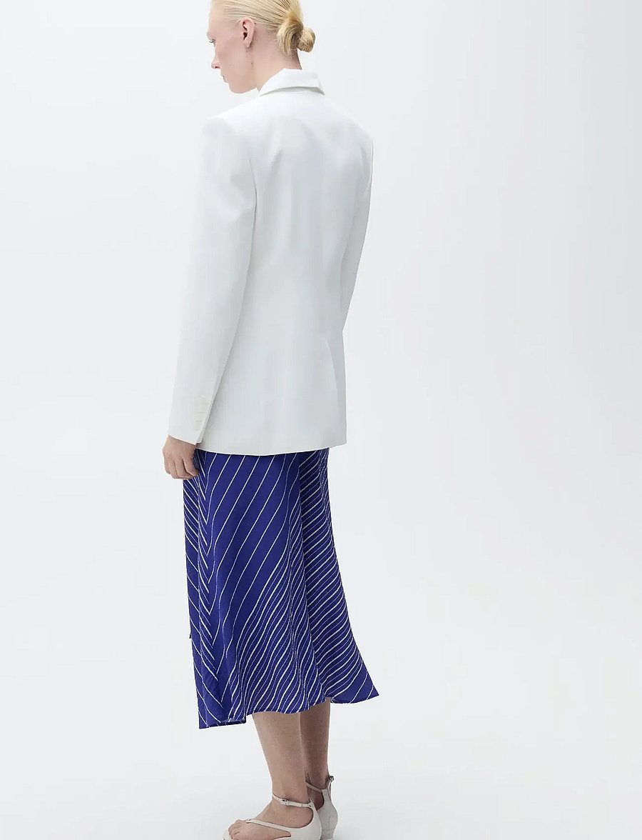 Mango - Striped midi-skirt with belt - midi nederdele - medium blue - 3