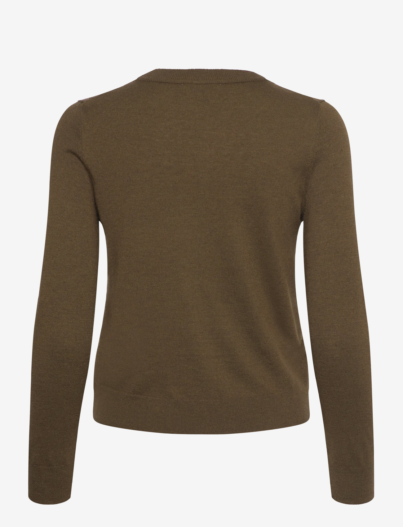 Mango - Wool-blend round-neck sweater - efterårstøj - beige - khaki - 1