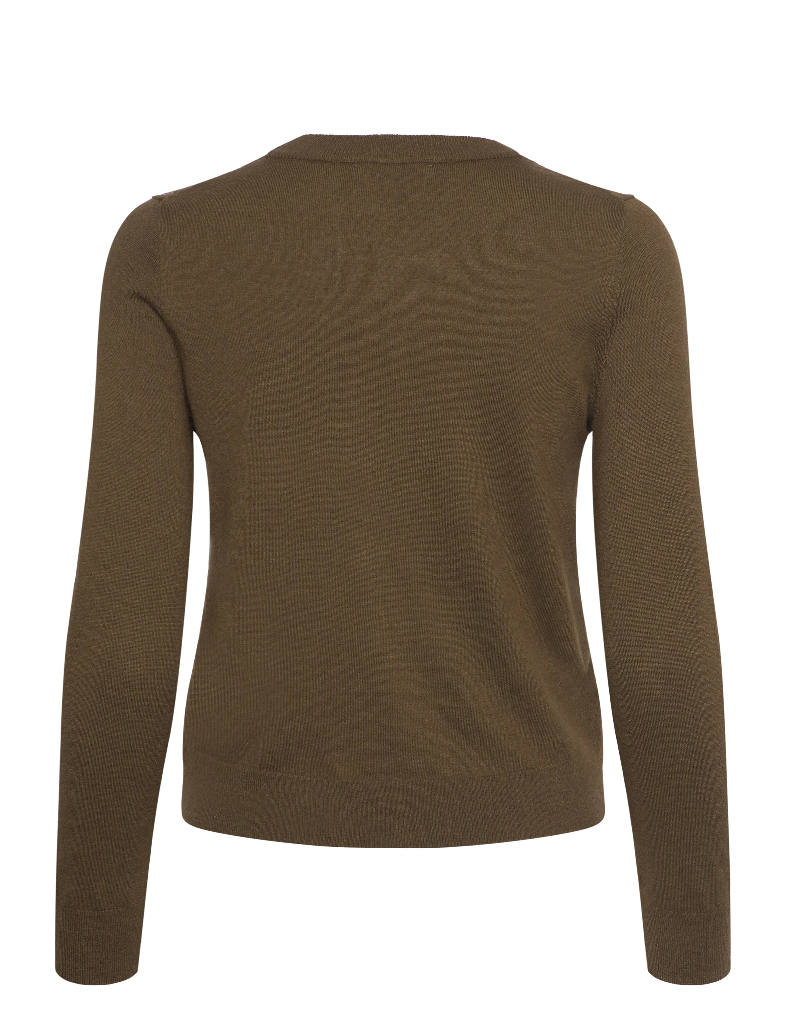 Mango - Wool-blend round-neck sweater - trøjer - beige - khaki - 2
