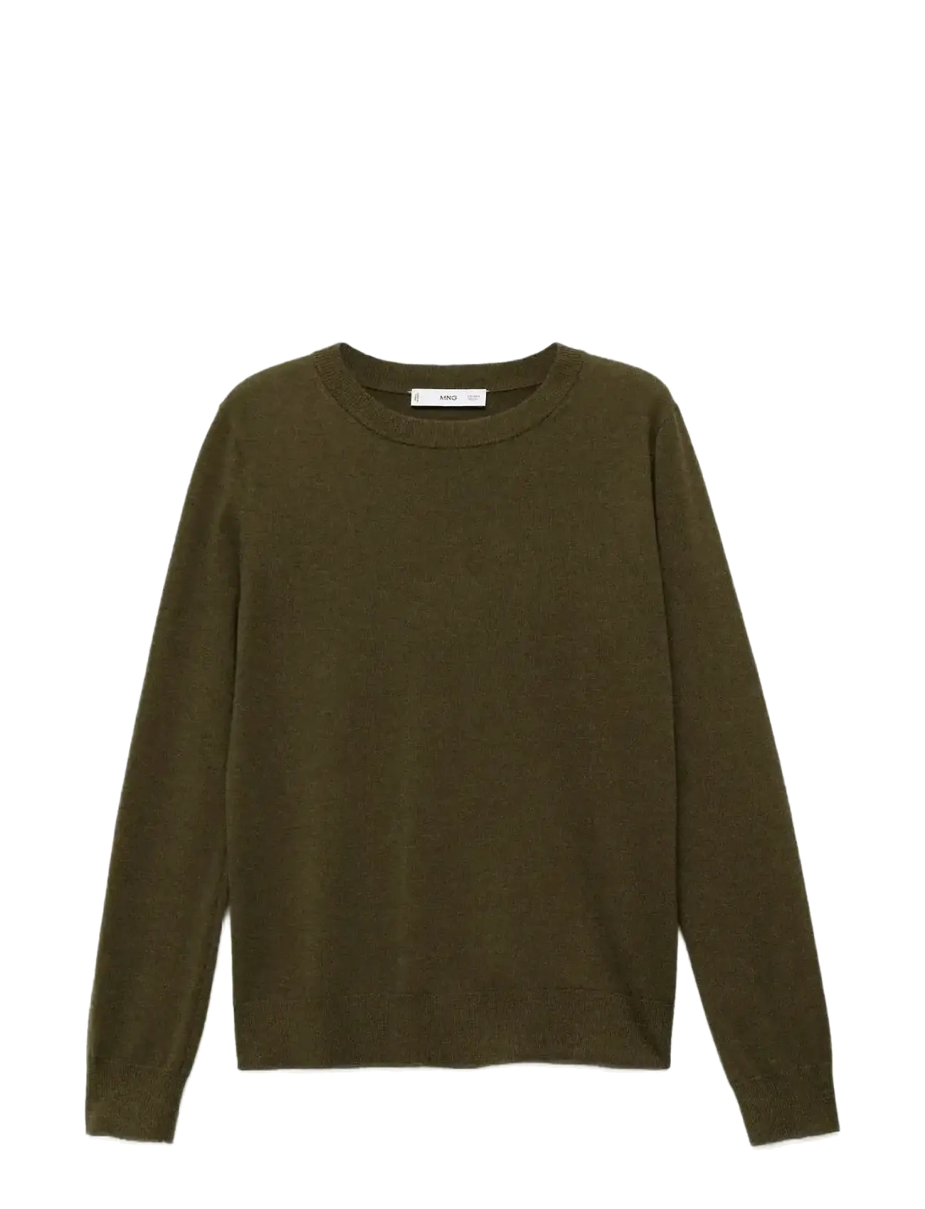 Mango - Wool-blend round-neck sweater - trøjer - beige - khaki - 3