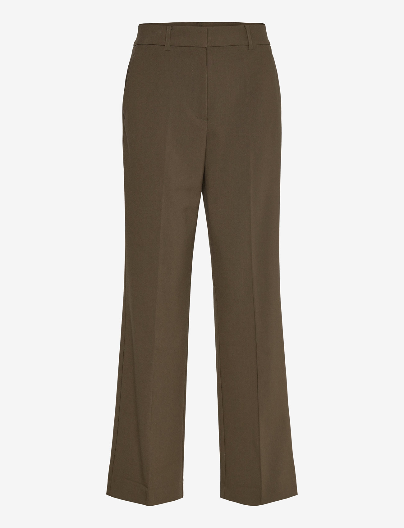 Mango - Straight mid-rise trousers - straight leg trousers - beige - khaki - 0