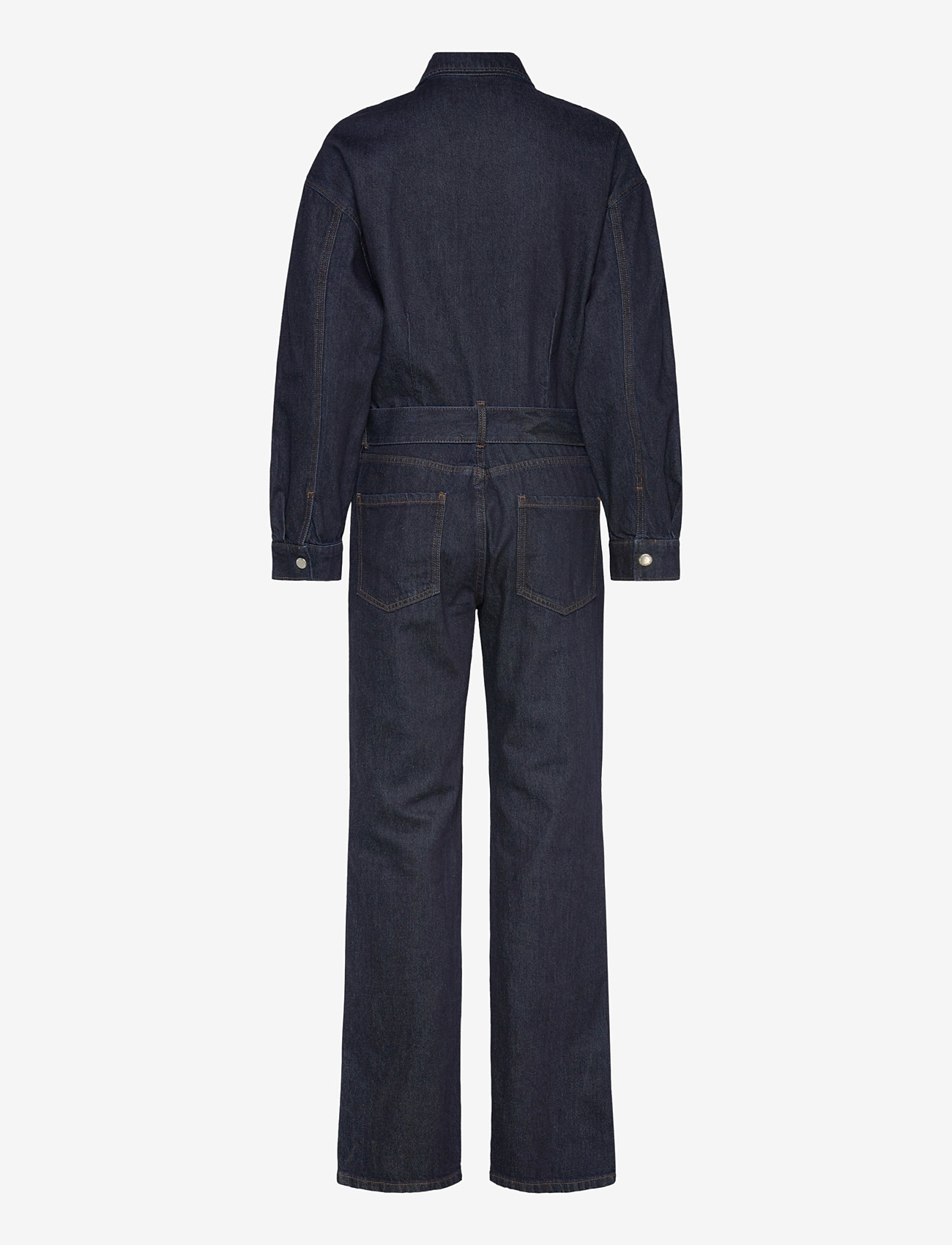 Mango - Rinse-wash denim jumpsuit with belt - kvinder - open blue - 1