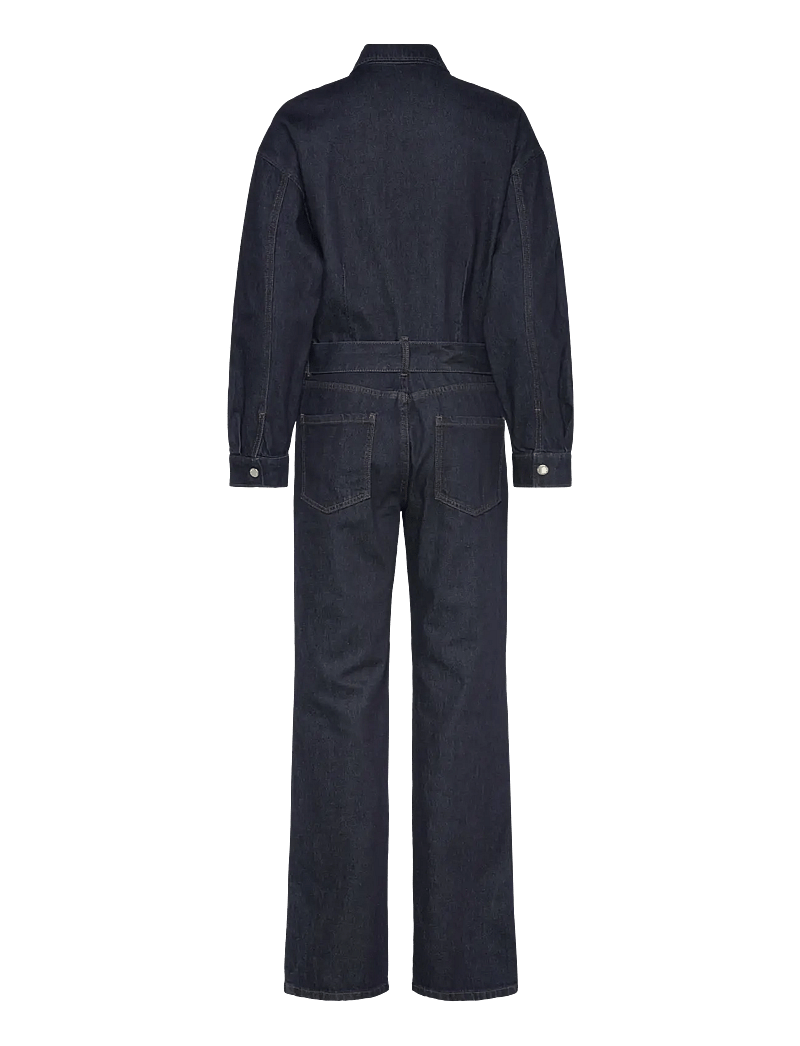 Mango - Rinse-wash denim jumpsuit with belt - jumpsuits - open blue - 2