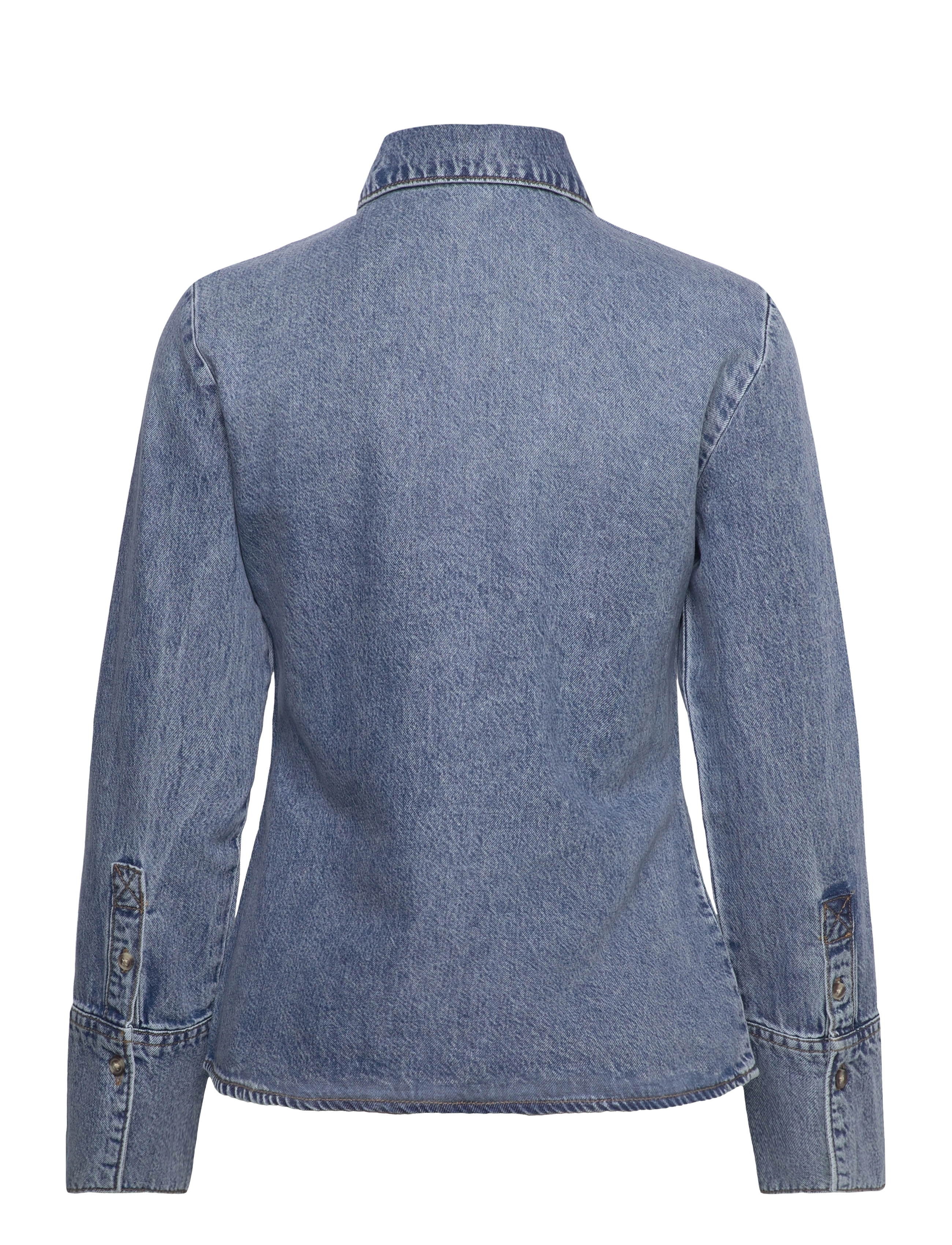 Mango - Denim shirt with bow - denimskjorter - open blue - 2