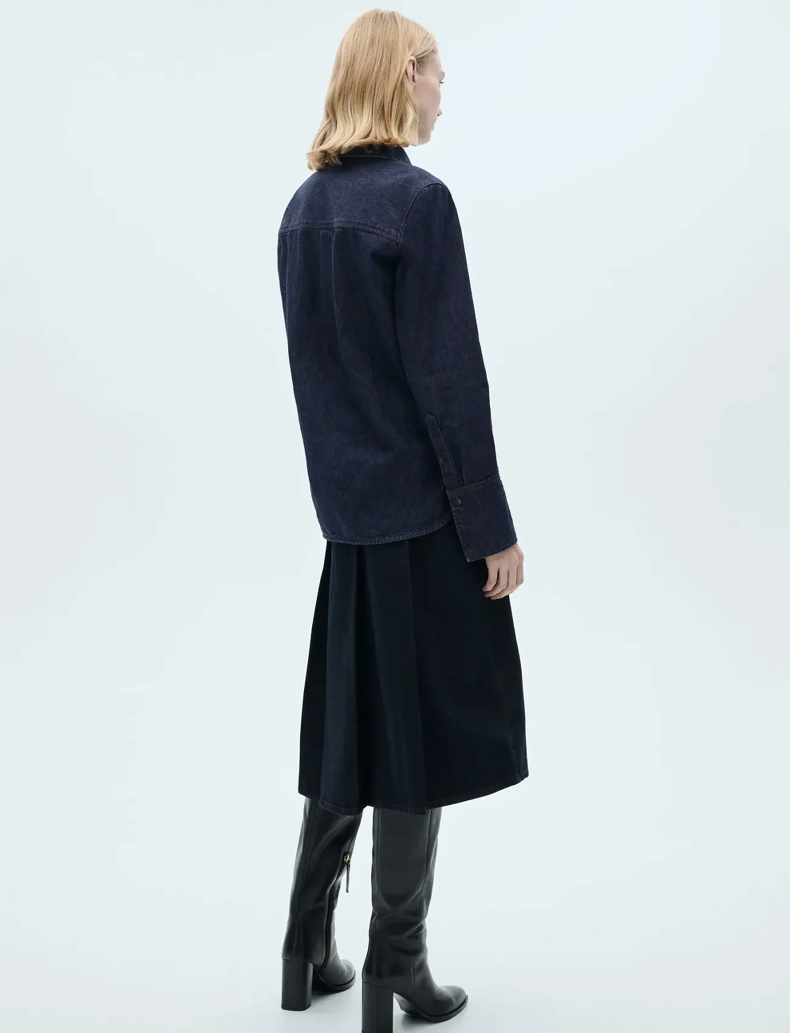 Mango - Rinse-wash denim shirt - jeansblouses - open blue - 3