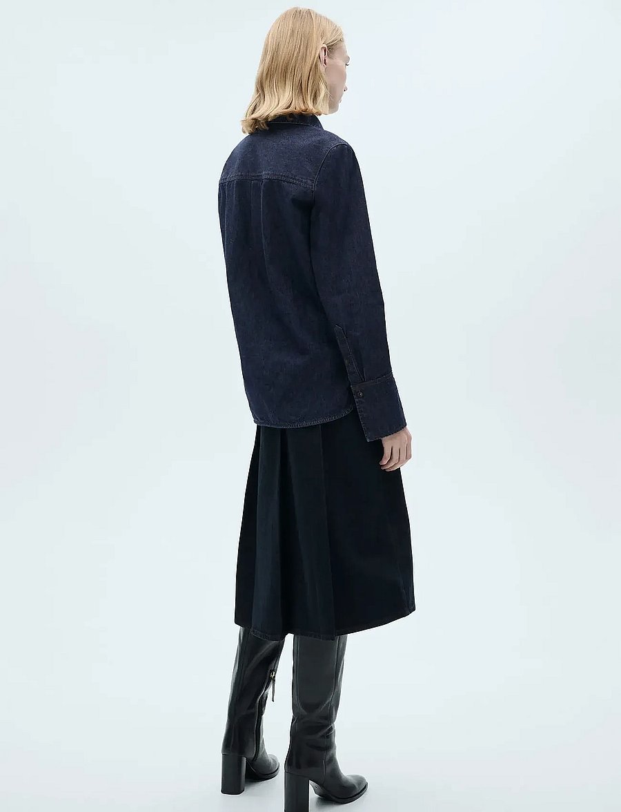 Mango - Rinse-wash denim shirt - denimskjorter - open blue - 3