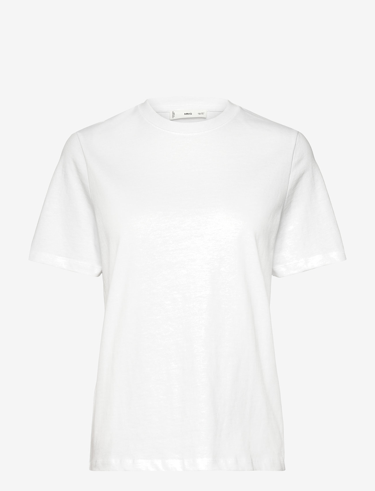 Mango - Short-sleeved cotton t-shirt - white - 0