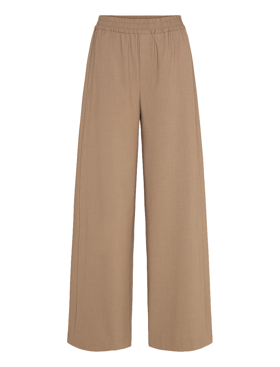Mango - Wide leg jogger trousers - vida byxor - medium brown - 0