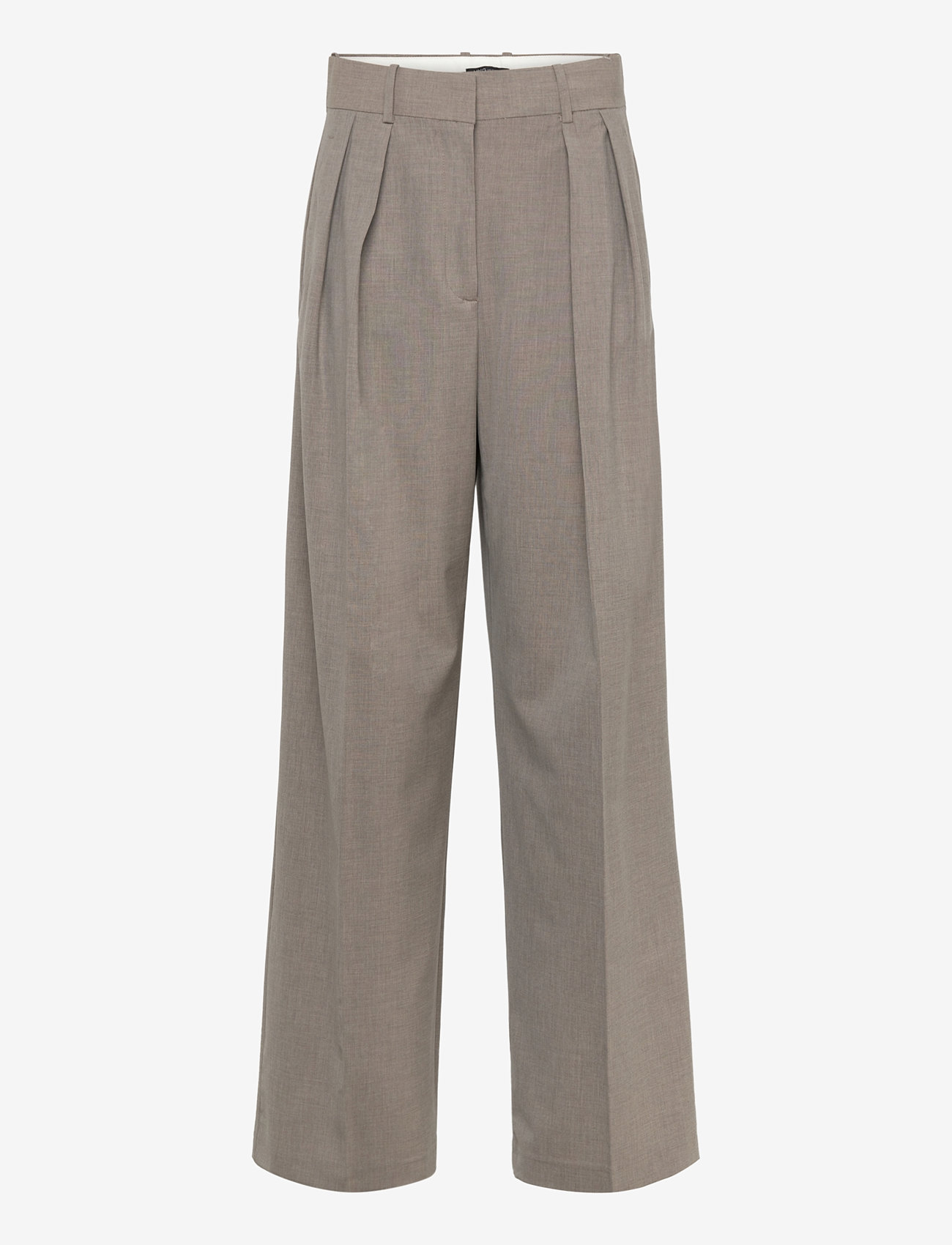 Mango - Wide leg wool-blend suit trousers - sügisesed riided - medium brown - 0
