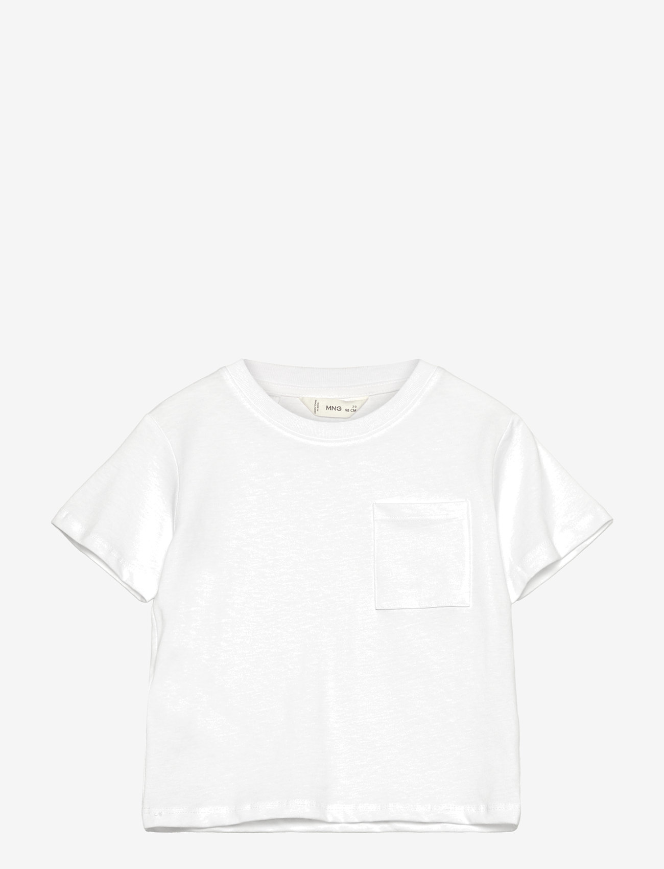Mango - Pocket cotton T-shirt - efterårstøj - white - 0