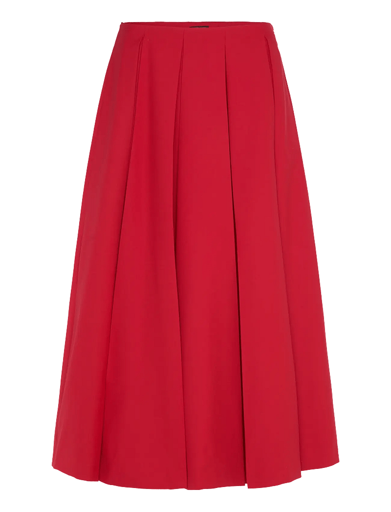 Mango - Wool-blend pleated skirt - plisserade kjolar - red - 1