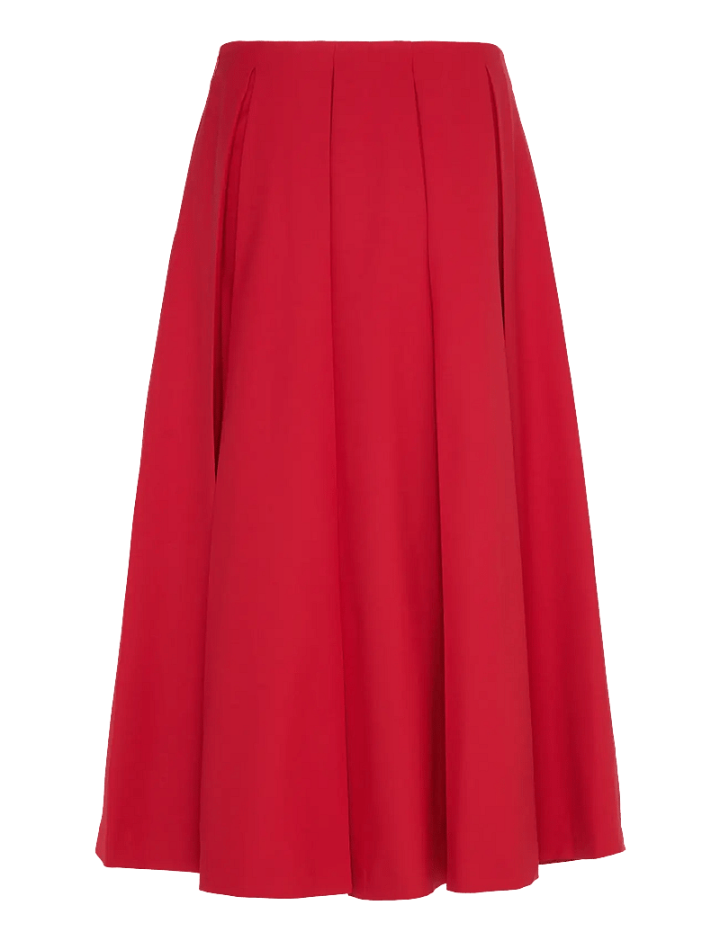 Mango - Wool-blend pleated skirt - plisserade kjolar - red - 2