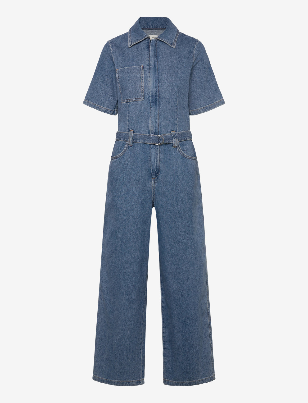 Mango - Denim jumpsuit belt - open blue - 0