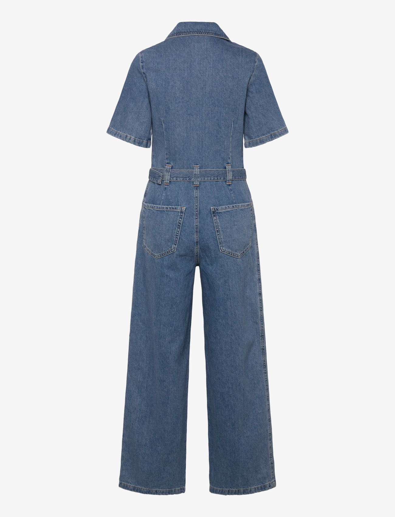 Mango - Denim jumpsuit belt - open blue - 1