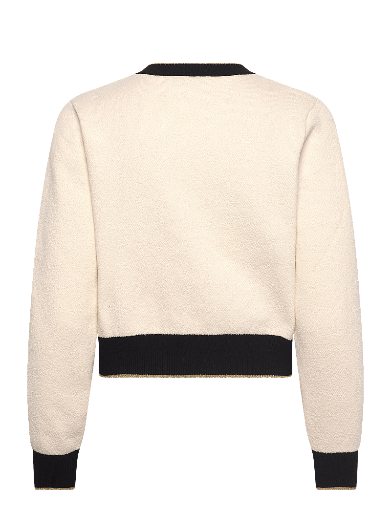 Mango - Knitted cardigan with double trim - cardigans - light beige - 2