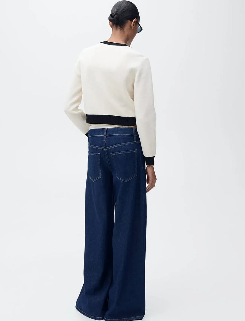 Mango - Knitted cardigan with double trim - cardigans - light beige - 3