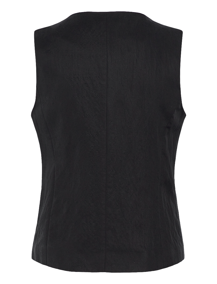 Mango - Straight lyocell suit waistcoat - kostymvästar - black - 2