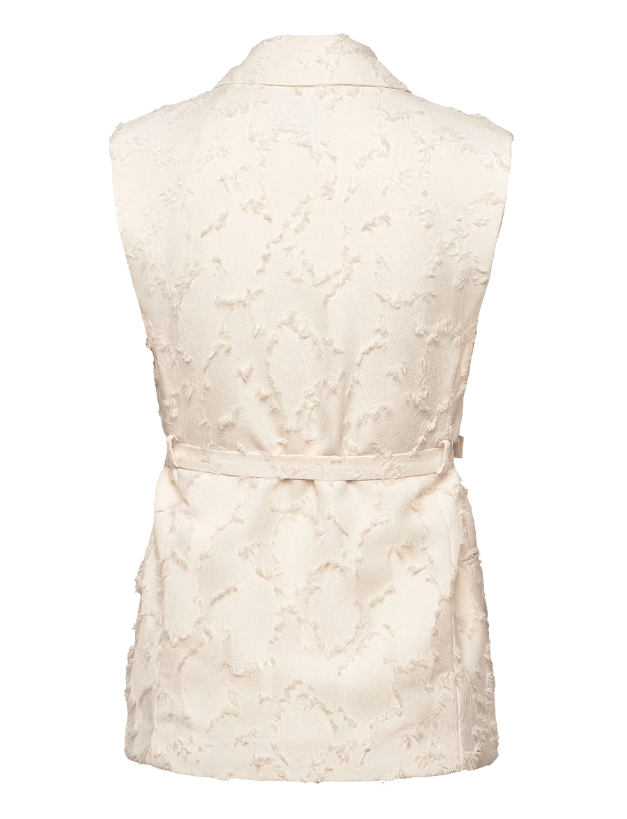 Mango - Textured waistcoat with belt - blazere med bælte - natural white - 2